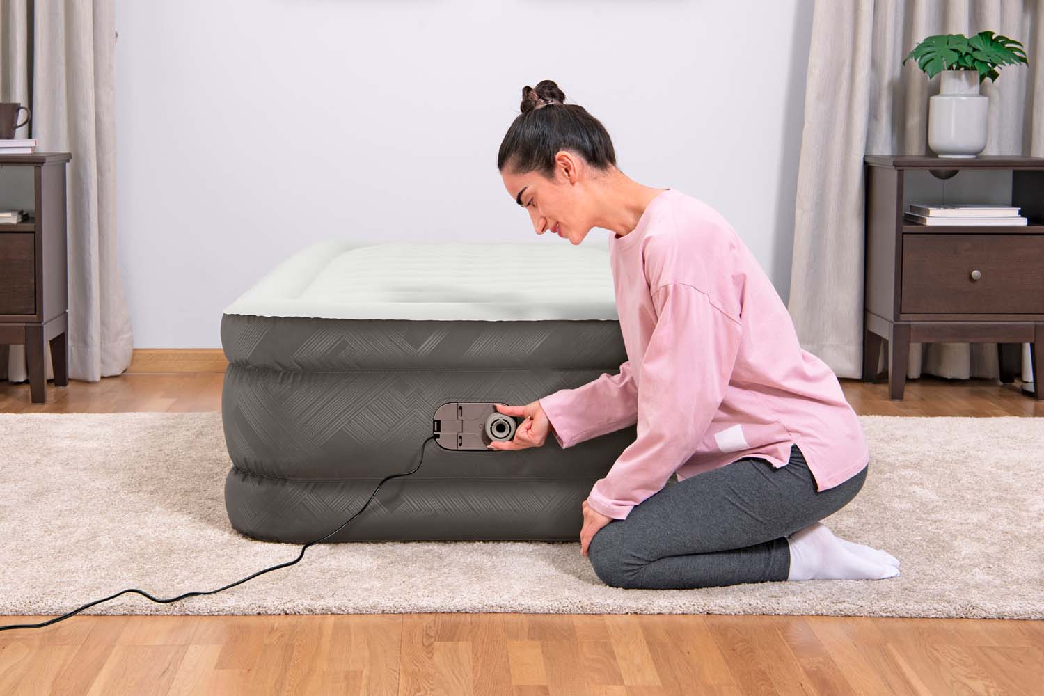 Fortech™ Single-Luftbett mit integrierter Elektropumpe 191 x 97 x 46 cm