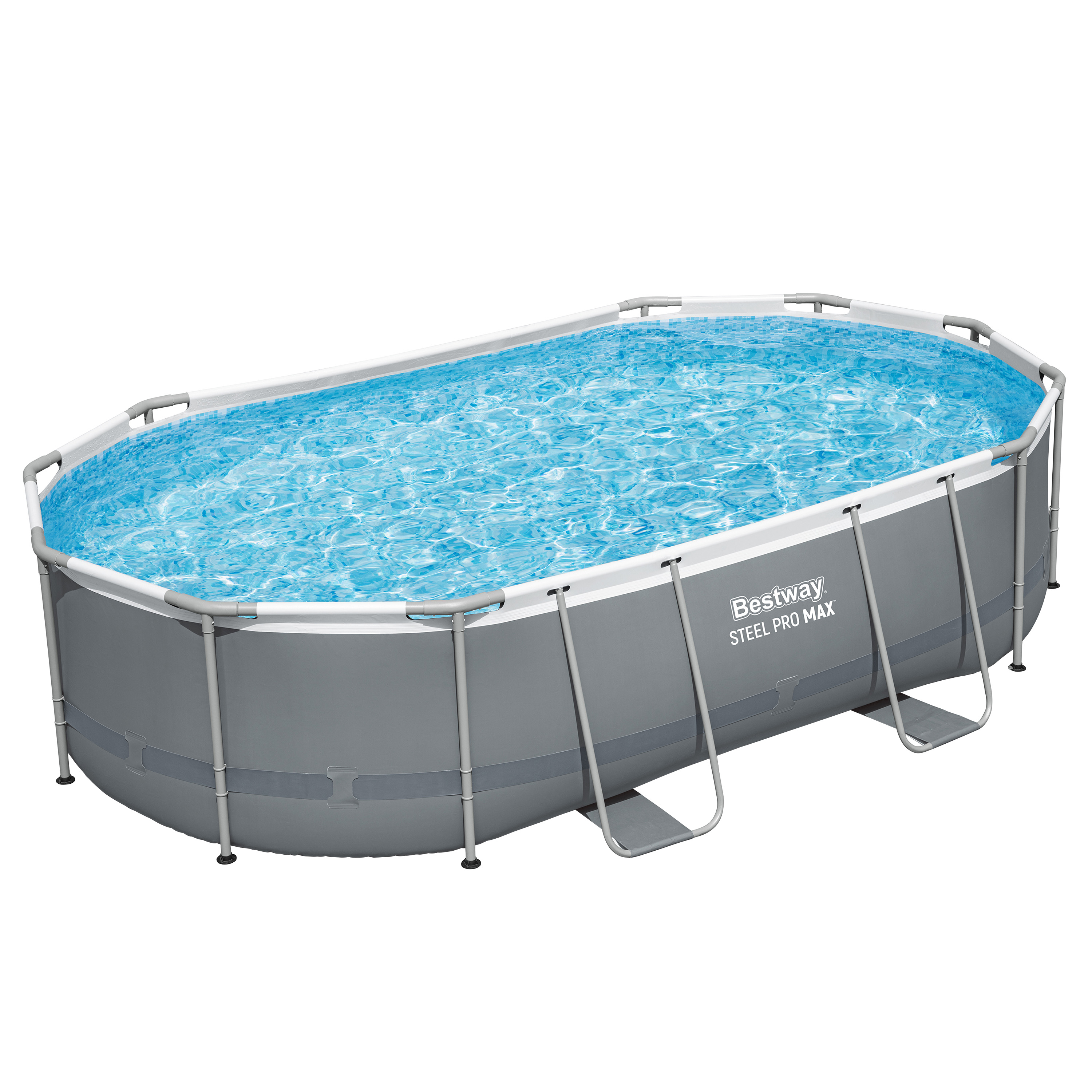 Steel Pro MAX™ Frame Pool Komplett Set mit Filterpumpe 488 x 305 x 107 cm, grau, oval