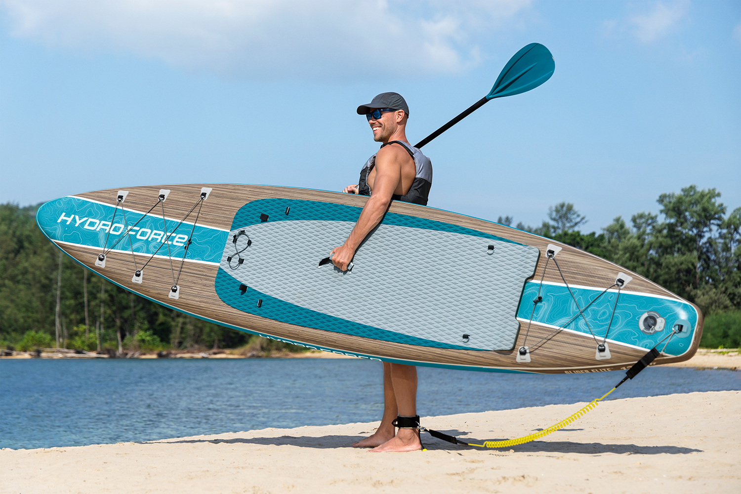Hydro Force® SUP Touring Board-Set Glider Elite™ mit Sitz 381 x 79 x 15 cm