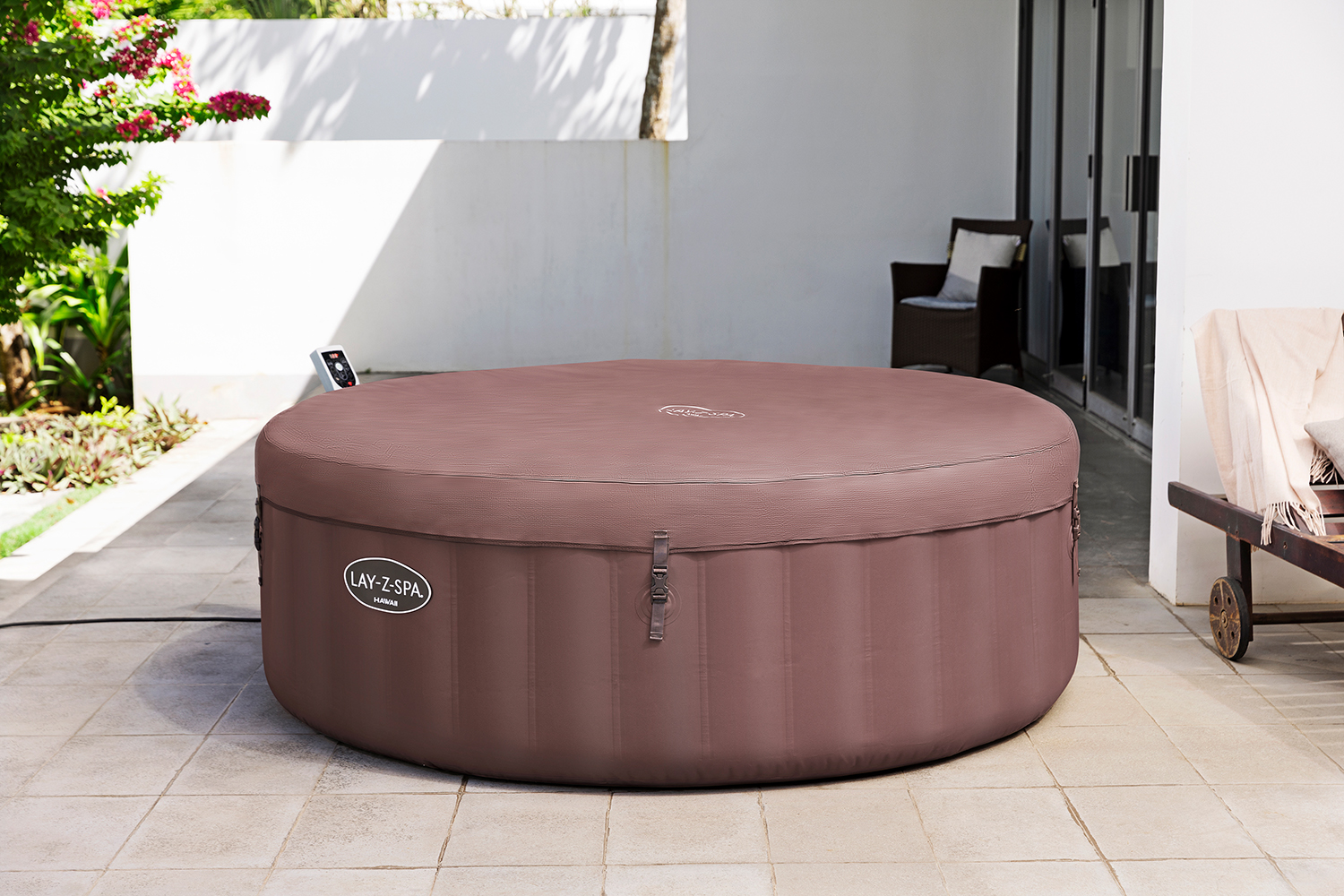 LAY-Z-SPA® Energiespar Whirlpool Hawaii AirJet™ mit App-Steuerung, für 6 Personen, Ø 196 x 71 cm, Terrakotta