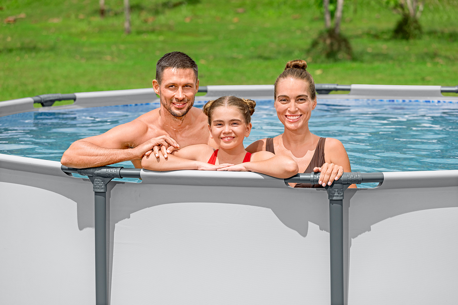 Steel Pro MAX™ Frame Pool Komplett-Set mit Filterpumpe Ø 366 x 122 cm, lichtgrau, rund