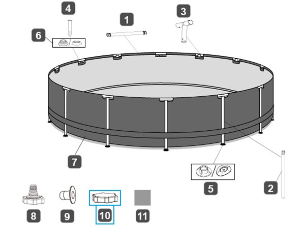 Bestway® Spare Part Drain valve cap (grey) for pools (exept steel wall pools) Bestway® Spare Part Drain valve cap (grey) for pools (exept steel wall pools)