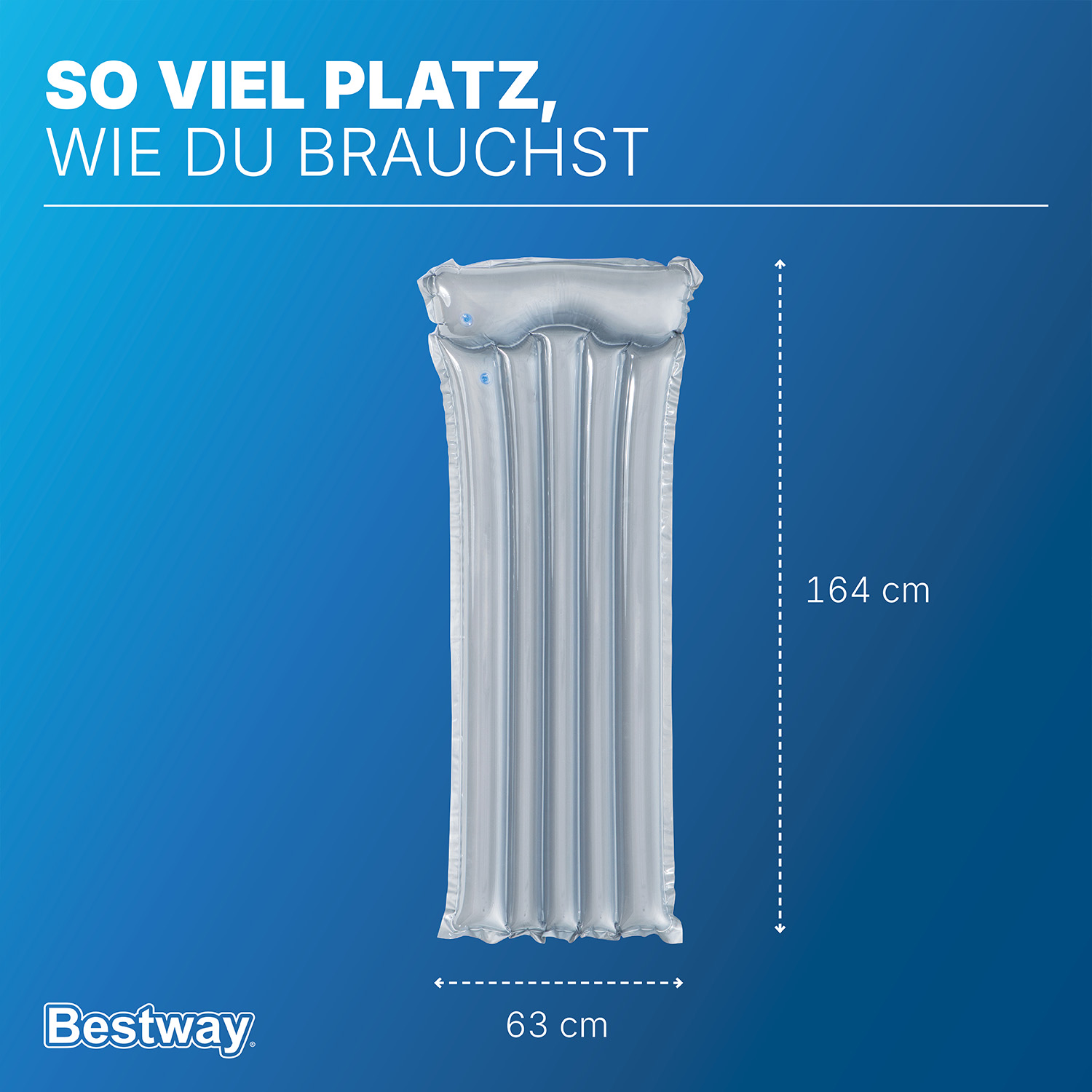 Luftmatratze Transparent 183 x 76 cm, Silber Luftmatratze Transparent 183 x 76 cm, Silber