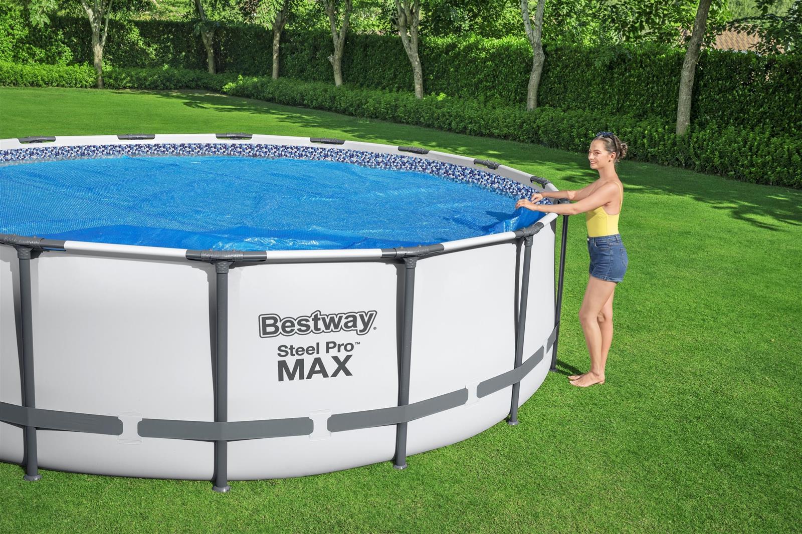 Flowclear™ PE-Solarabdeckplane Ø 527 cm, blau, rund