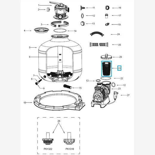 Bestway® Spare Part Strainer for Flowclear™ sand filter unit (except 2.006 l/h)