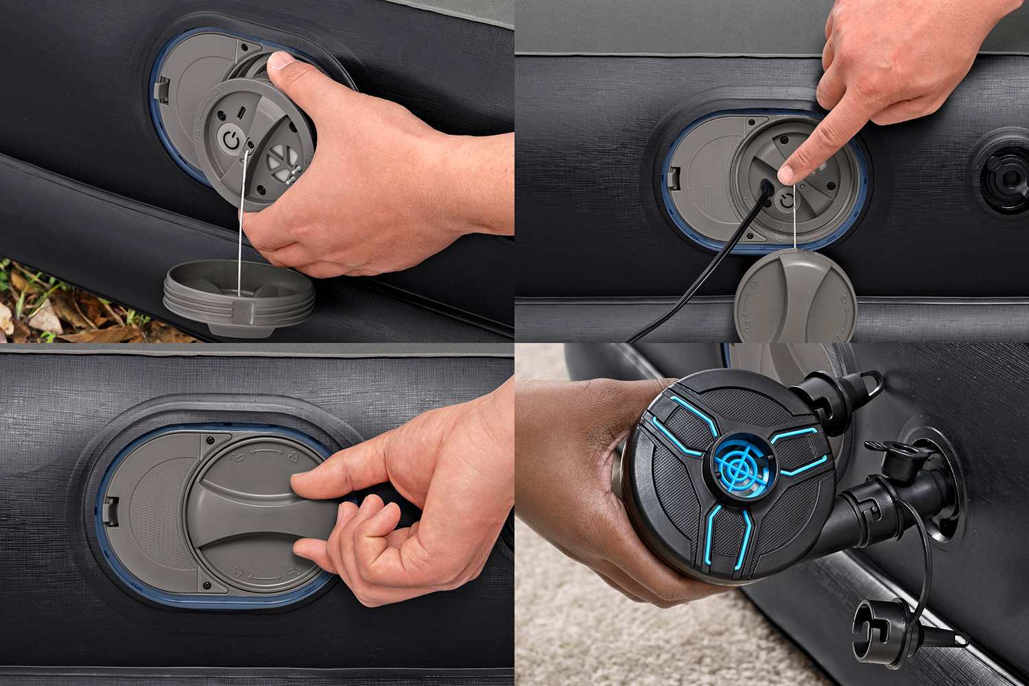TriTech® Single-Luftbett mit USB-Elektropumpe 191 x 97 x 36 cm