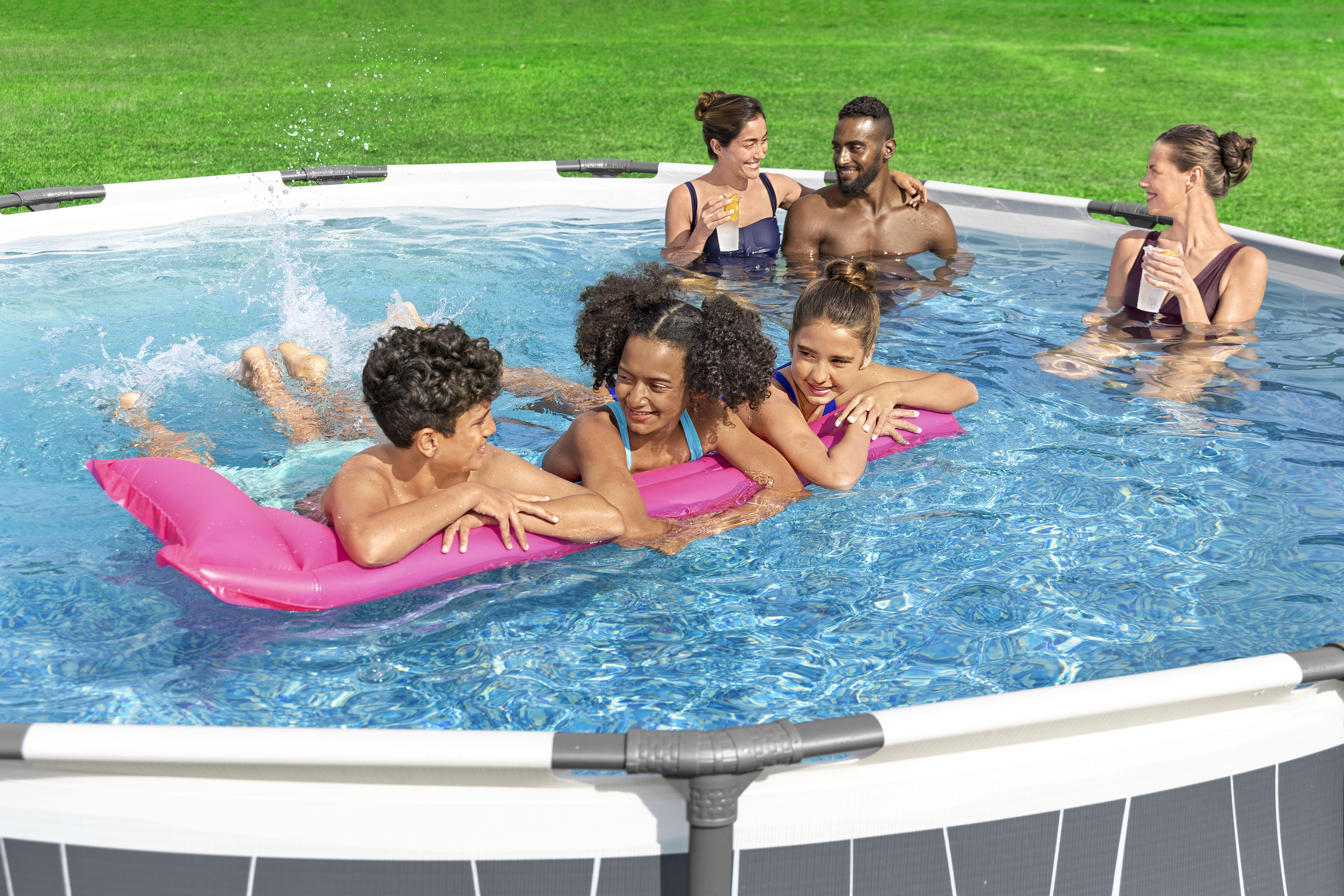 Steel Pro MAX™ Solo Pool ohne Zubehör Ø 457 x 107 cm, LED-Design, rund