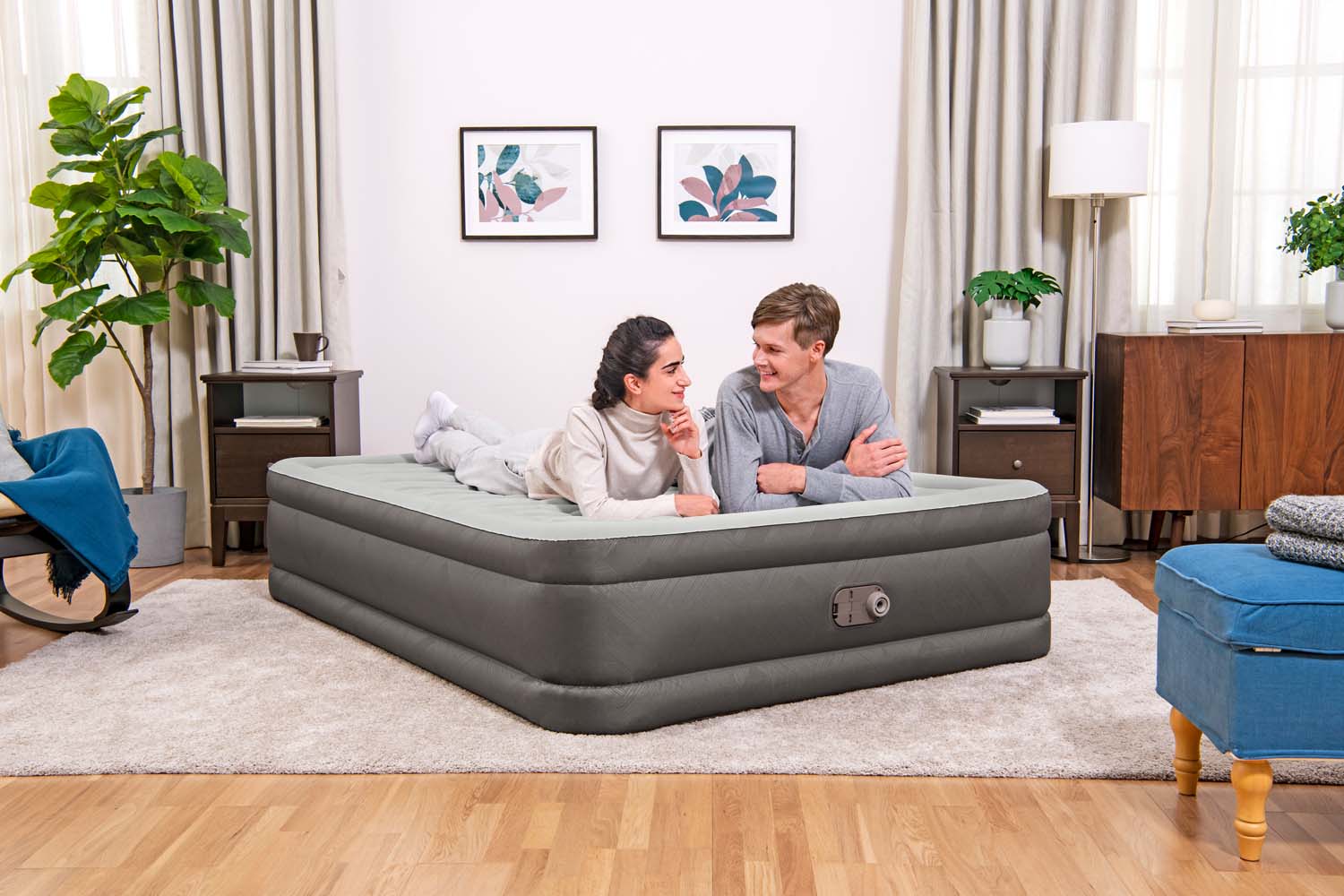 Fortech™ Doppelluftbett mit integrierter Elektropumpe 203 x 152 x 46 cm