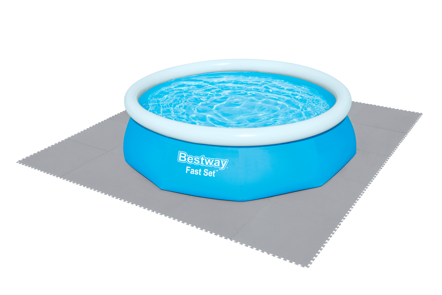 Pool-Bodenschutzfliesen Set  9 Stück á 78 x 78 cm, grau