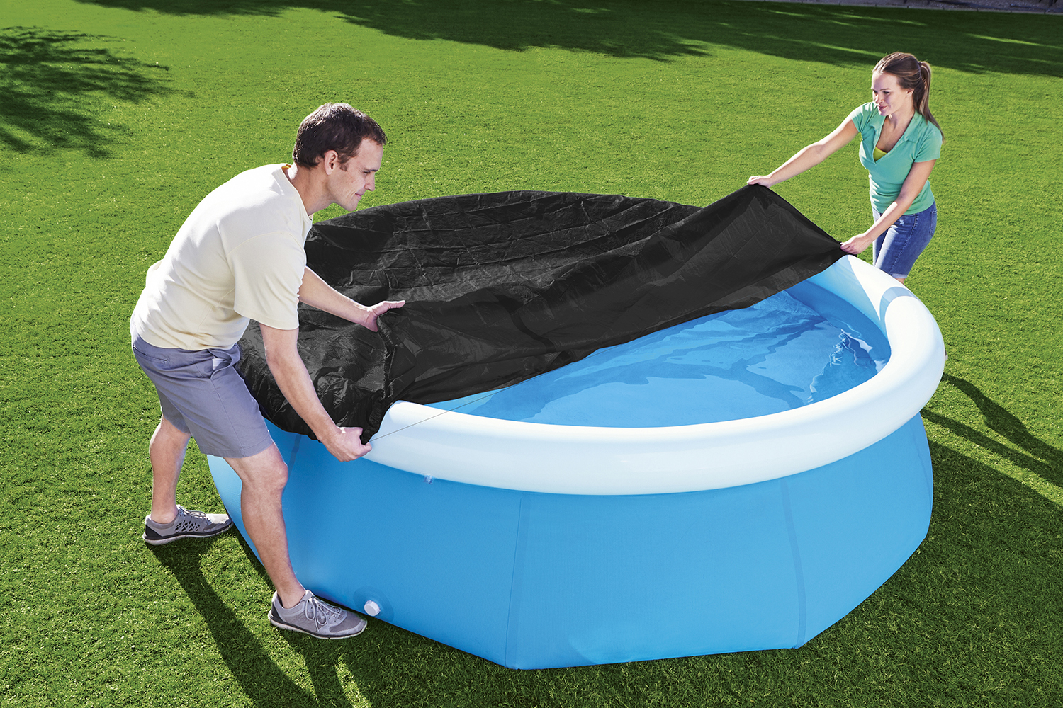PVC-Abdeckplane Ø 240 cm, schwarz, rund