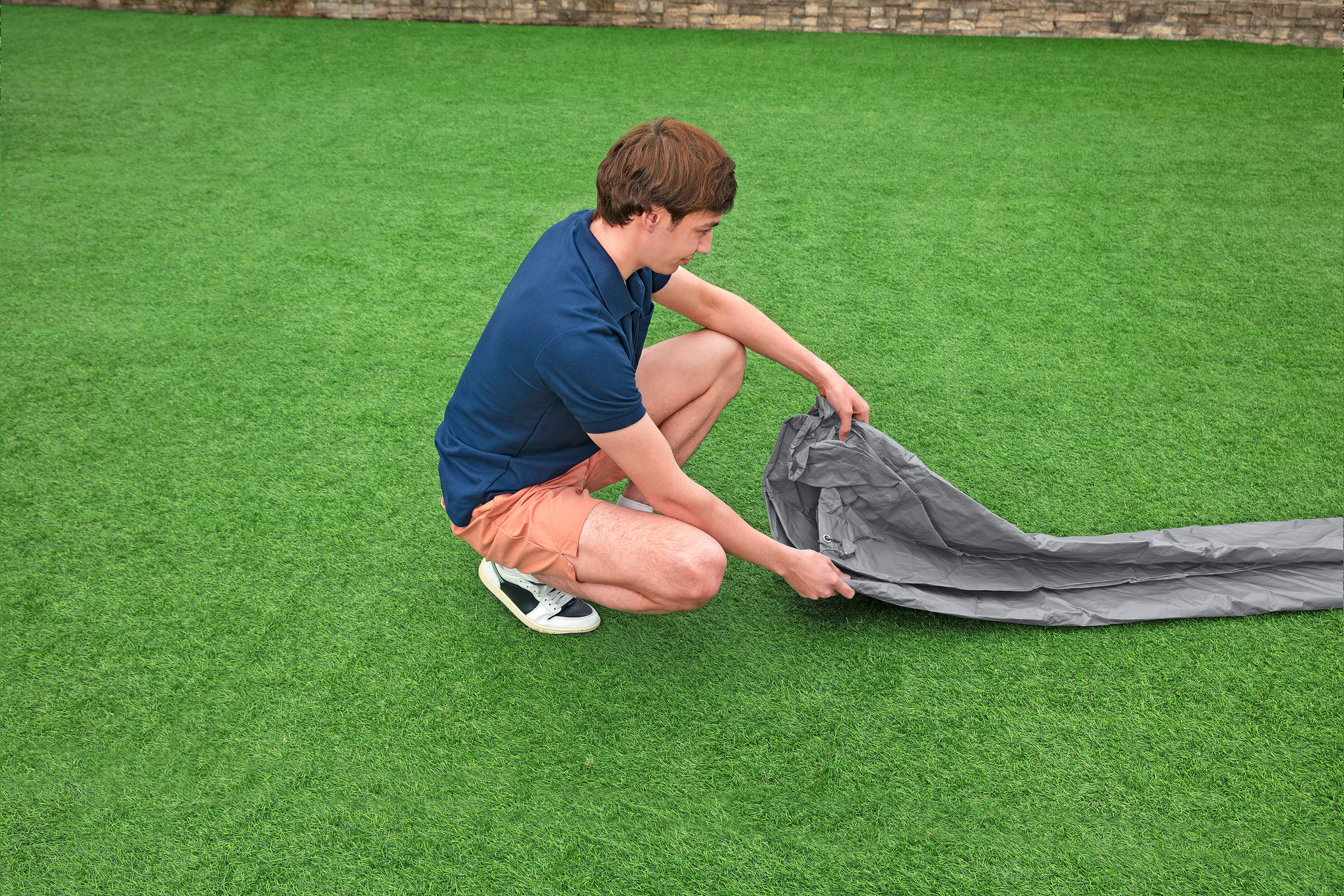 Winterfeste Premium Abdeckplane Ø 470 cm, grau, rund