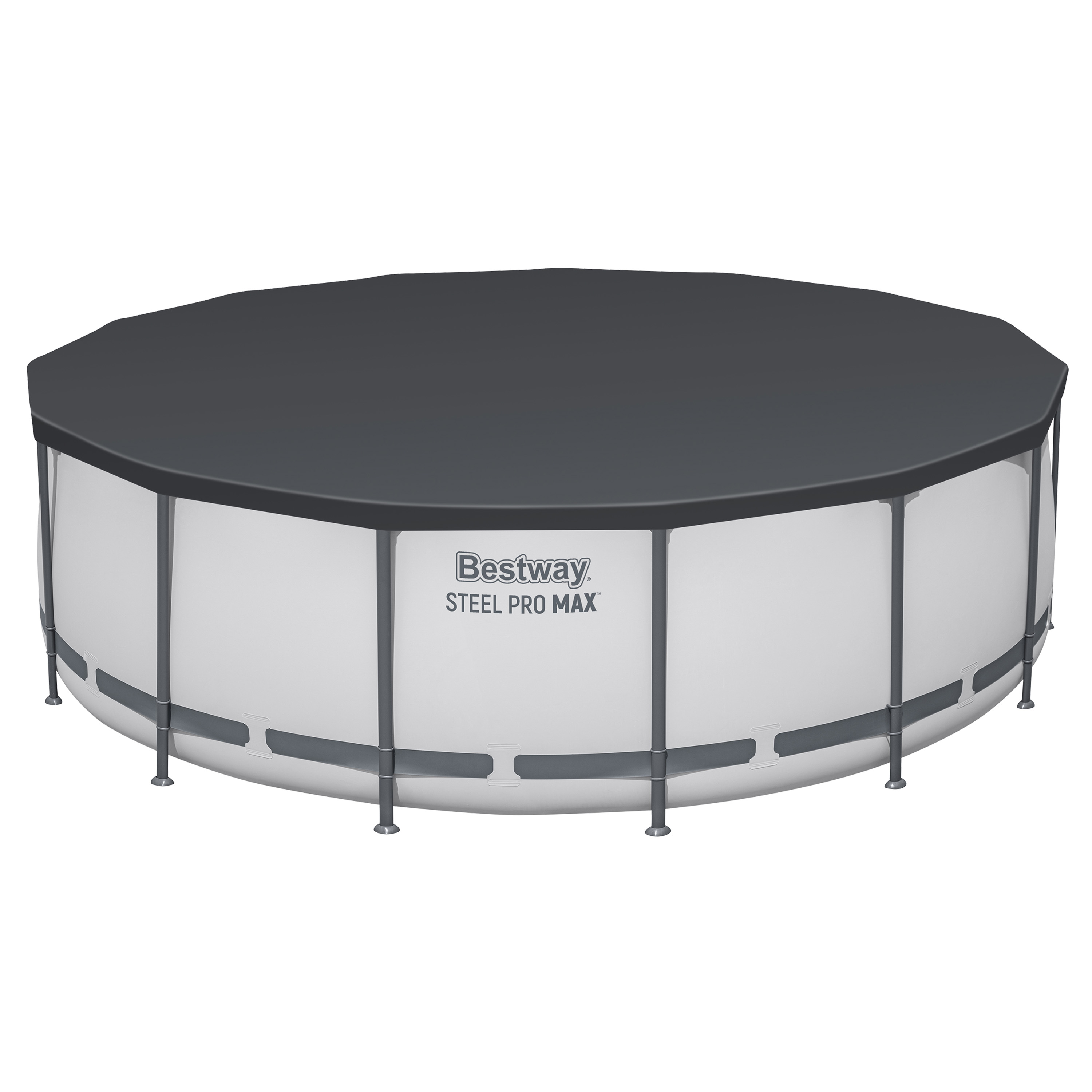 Steel Pro MAX™ Frame Pool Komplett Set mit Filterpumpe Ø 457 x 122 cm, lichtgrau, rund