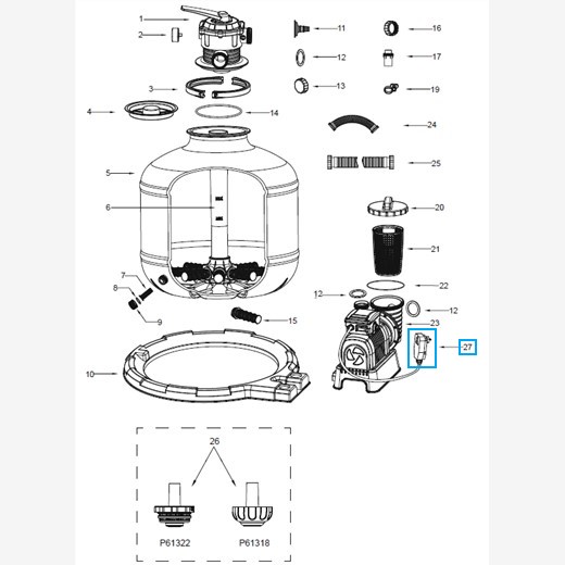 Bestway® Spare Part RCD for Flowclear™ sand filter unit (except 7.571 l/h)