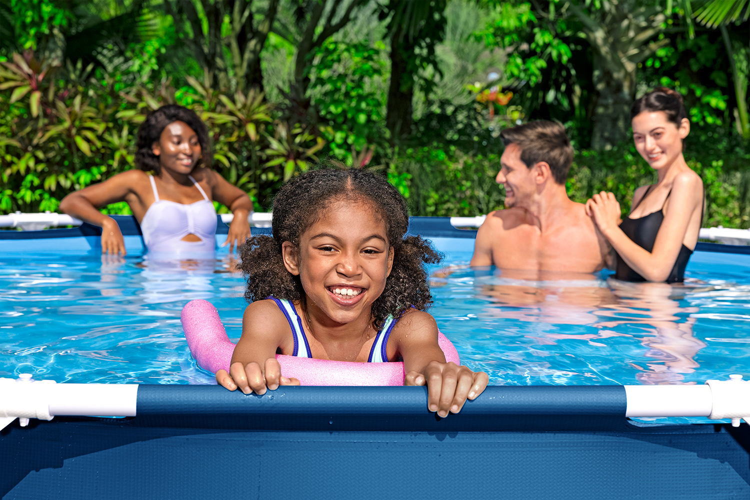 Steel Pro™ Frame Pool Set mit Filterpumpe Ø 305 x 76 cm, dunkelblau, rund