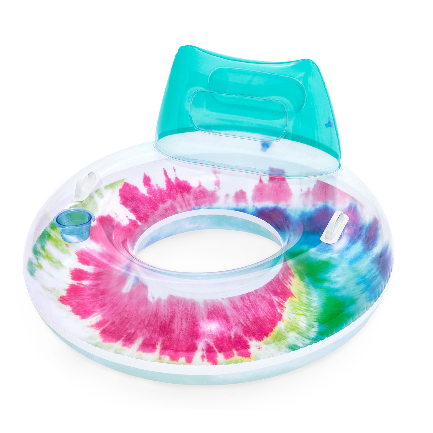 Schwimmring Tie Dye mit Kopfstütze 118 x 117 cm