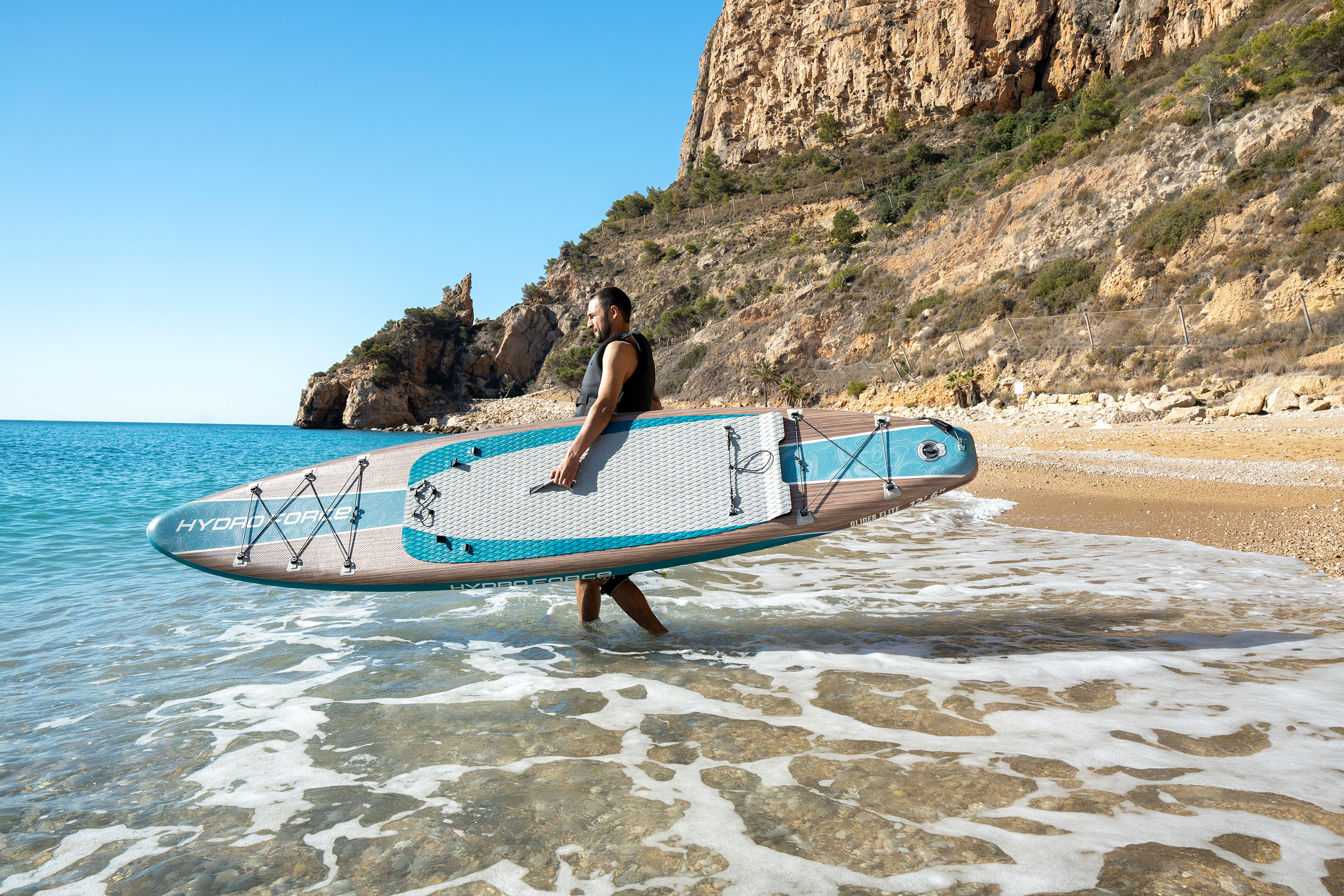 Hydro Force® SUP Touring Board-Set Glider Elite™ mit Sitz 381 x 79 x 15 cm