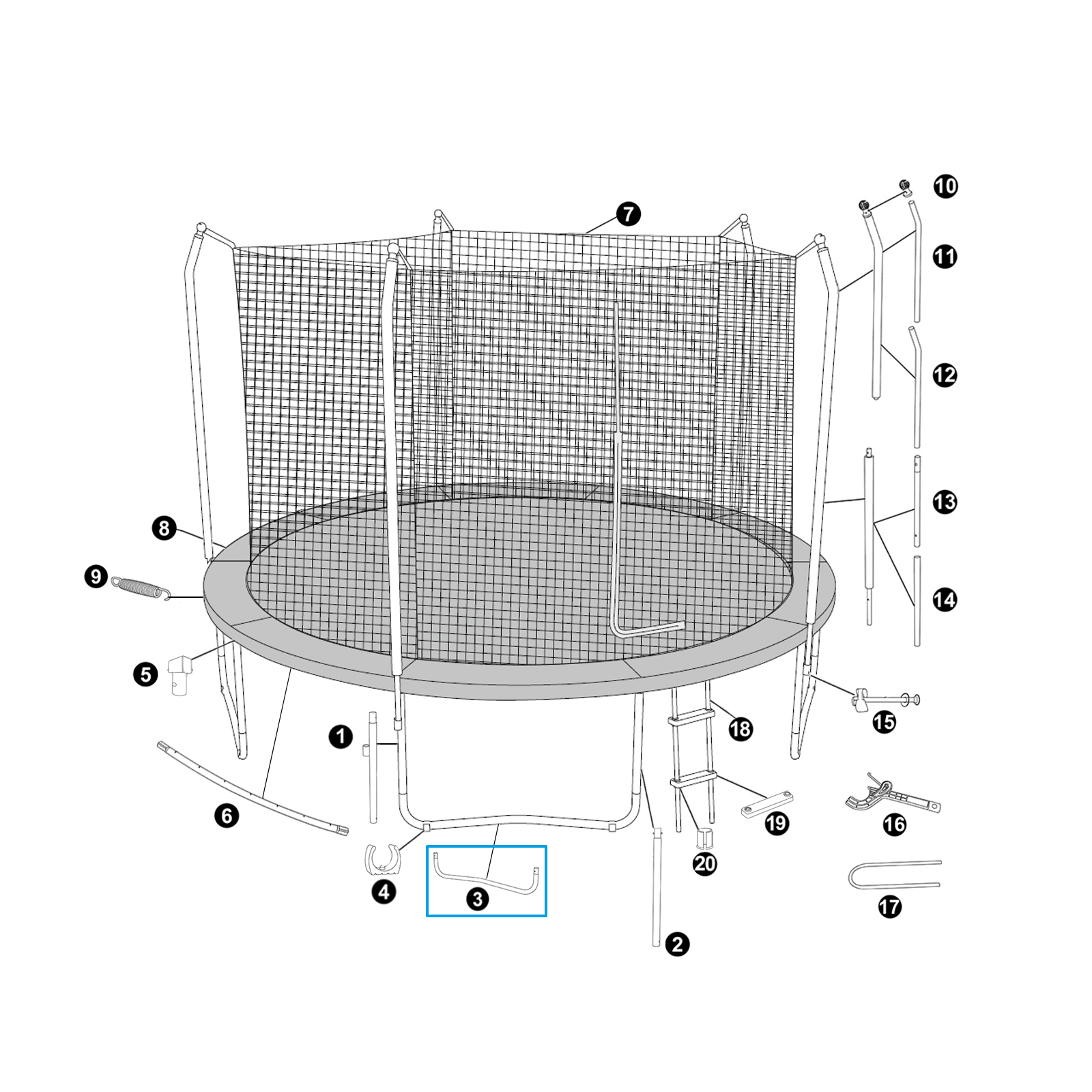 Bestway® Spare Part Leg Base for 12' x 9'1"/3.66m x 2.78m Xtreme Air Trampoline