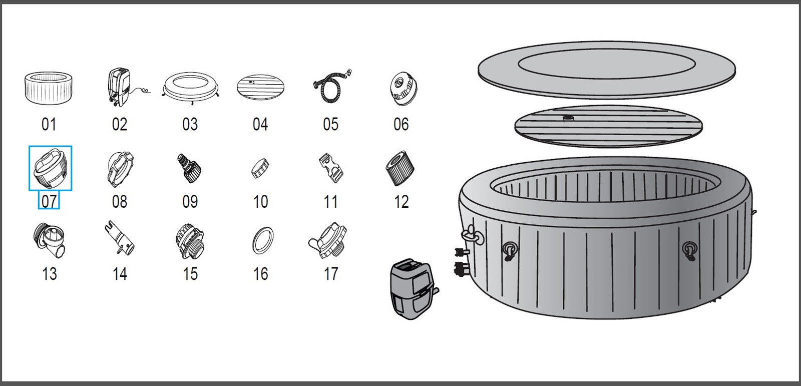 Bestway® Spare Part ChemConnect™ chemical dispenser for LAY-Z-SPA® whirlpools (from 2021)