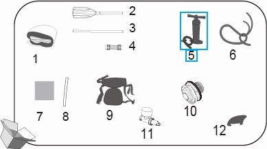 Bestway® Spare Part Double stroke hand pump for various Hydro-Force™ Sport boats