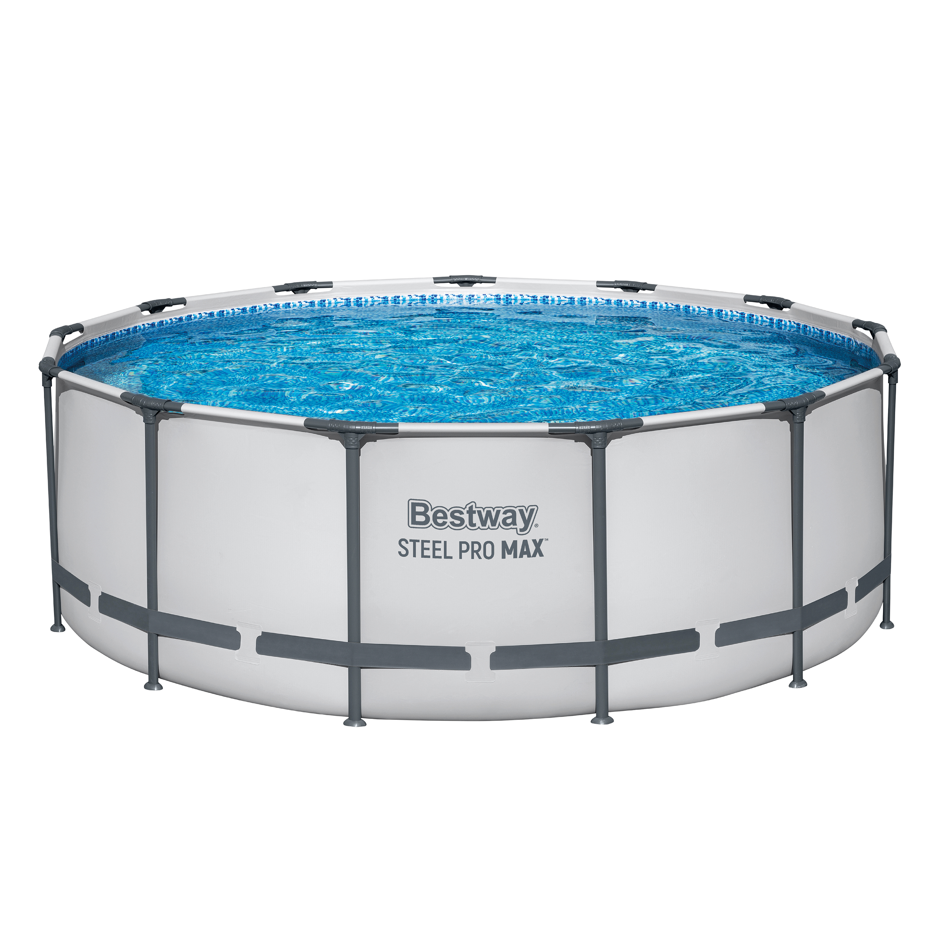 Steel Pro MAX™ Solo Pool ohne Zubehör Ø 396 x 122 cm, lichtgrau, rund