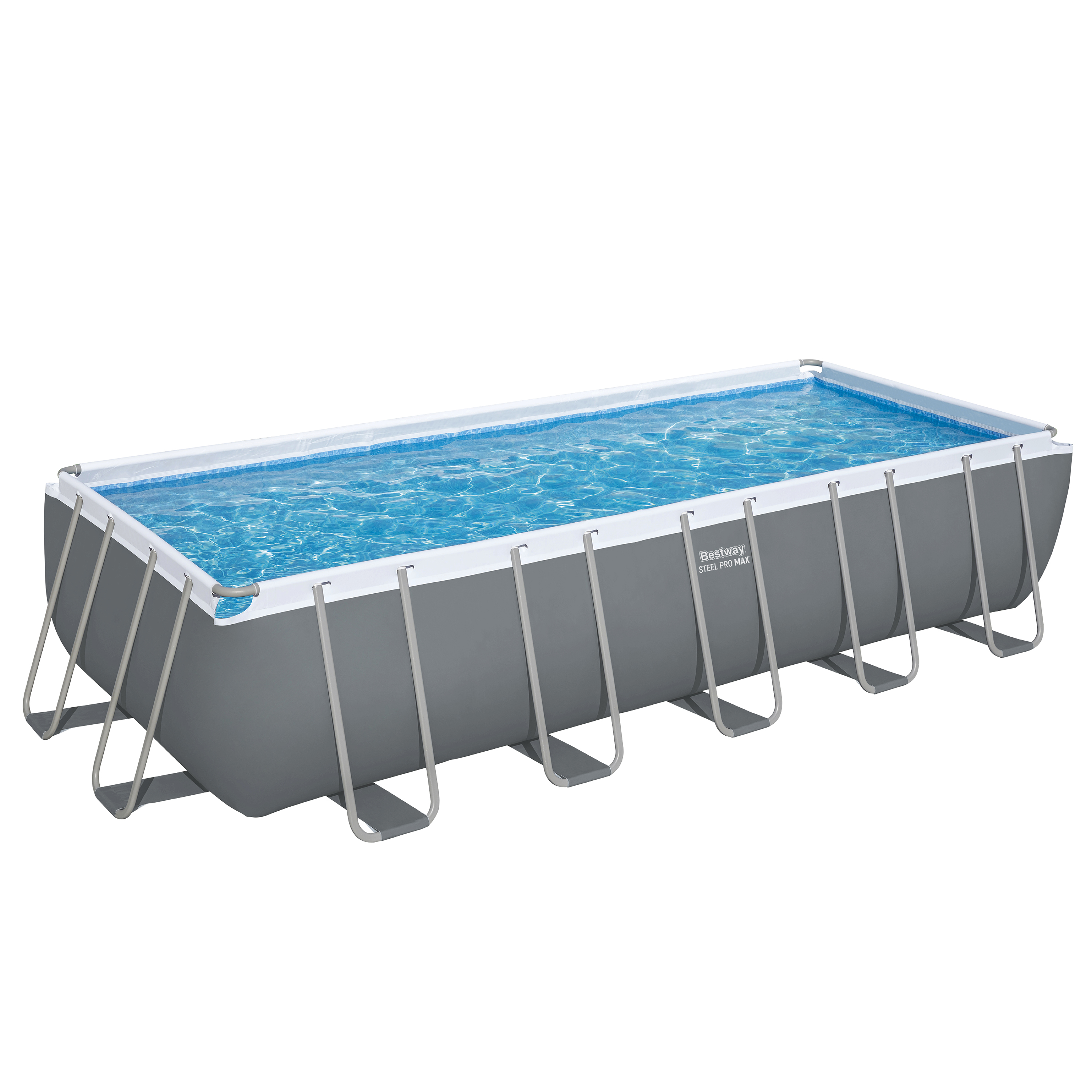 Steel Pro MAX™ Solo Pool ohne Zubehör 640 x 274 x 132 cm, grau, eckig