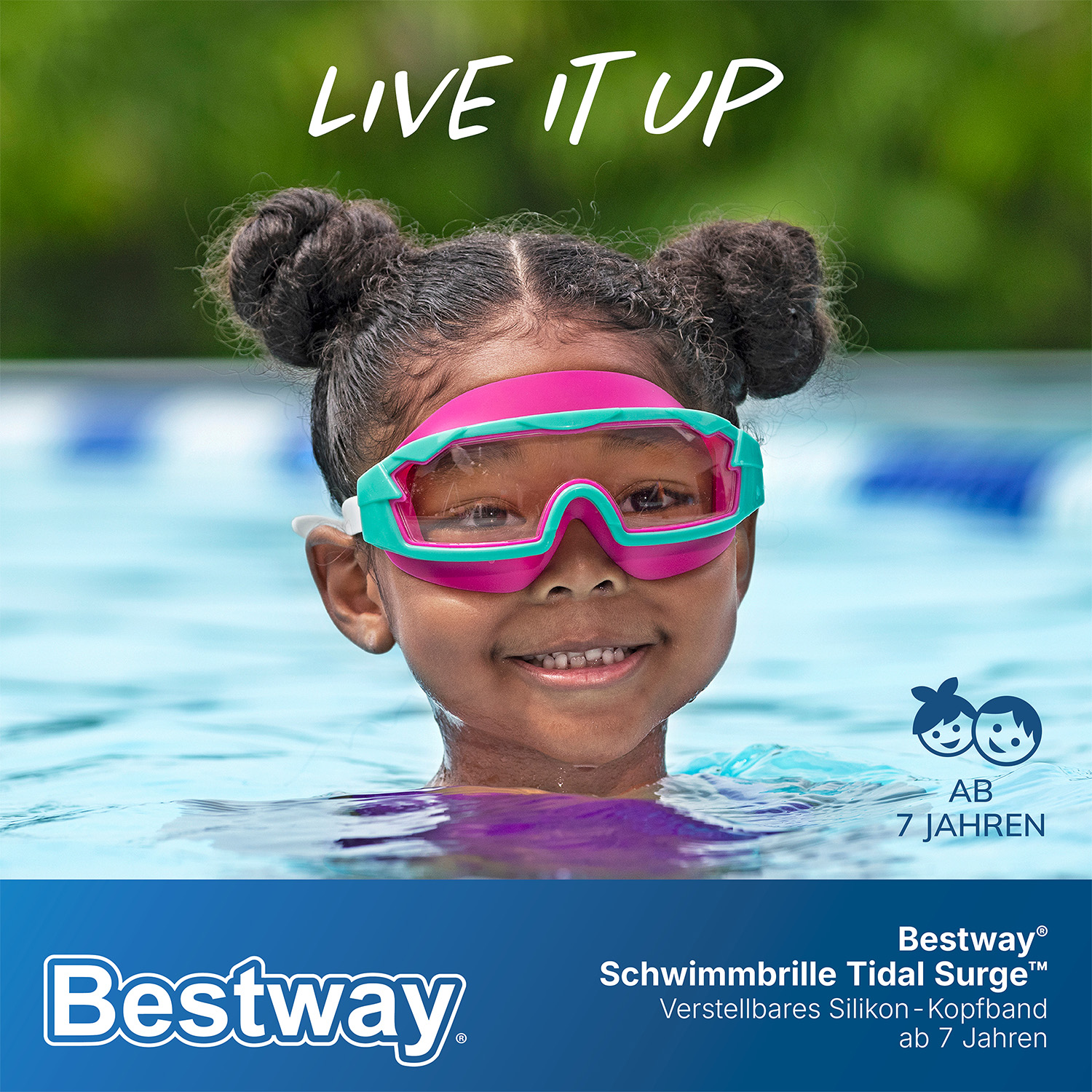 Schwimmbrille Tidal Surge™ ab 7 Jahren, Türkis