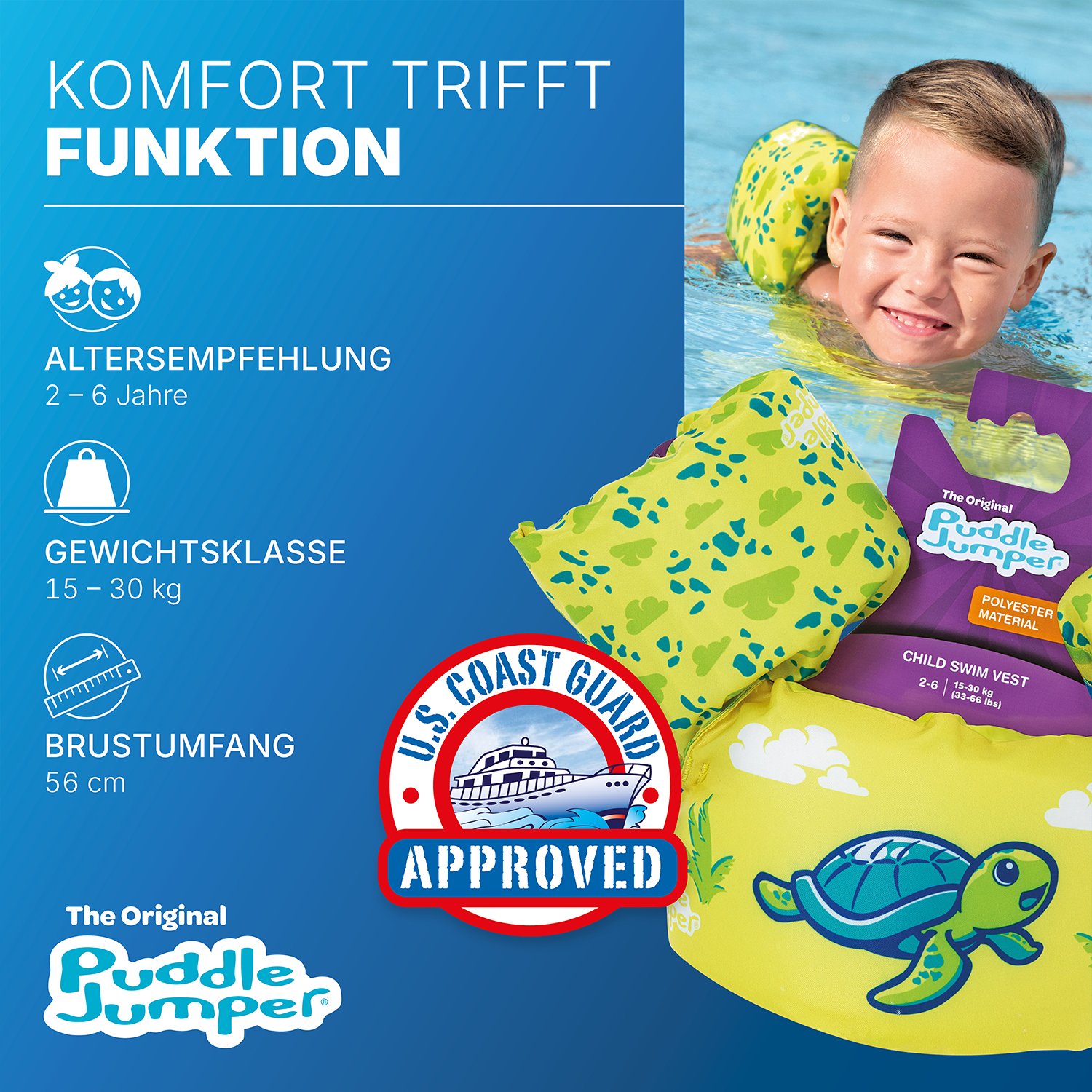 Puddle Jumper® Schwimmflügelweste Kleine Schildkröte 2-6 Jahre