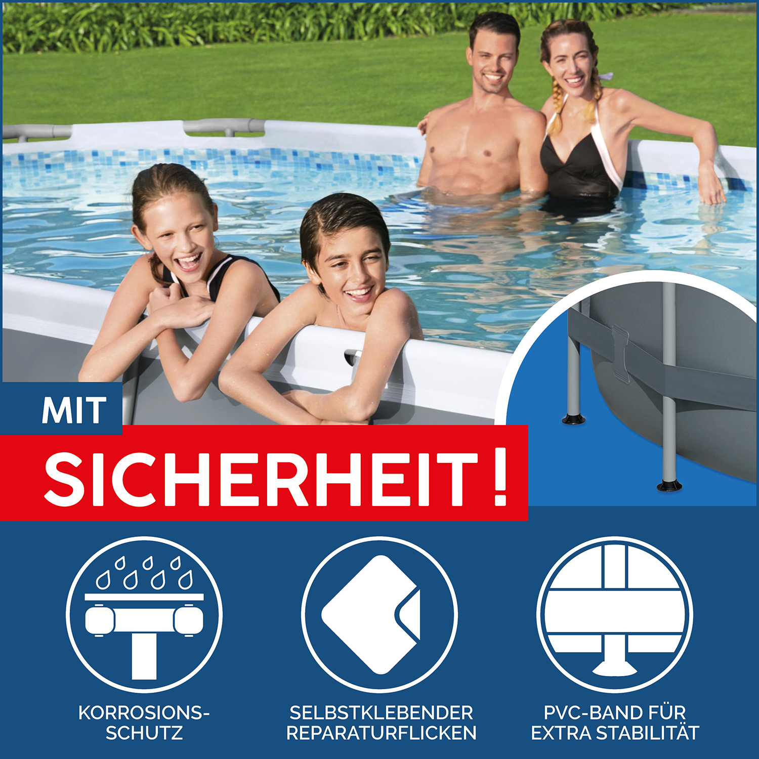 Power Steel 14'x8'2"x39.5"/4.27m x2.50m x1.00m Oval Pool