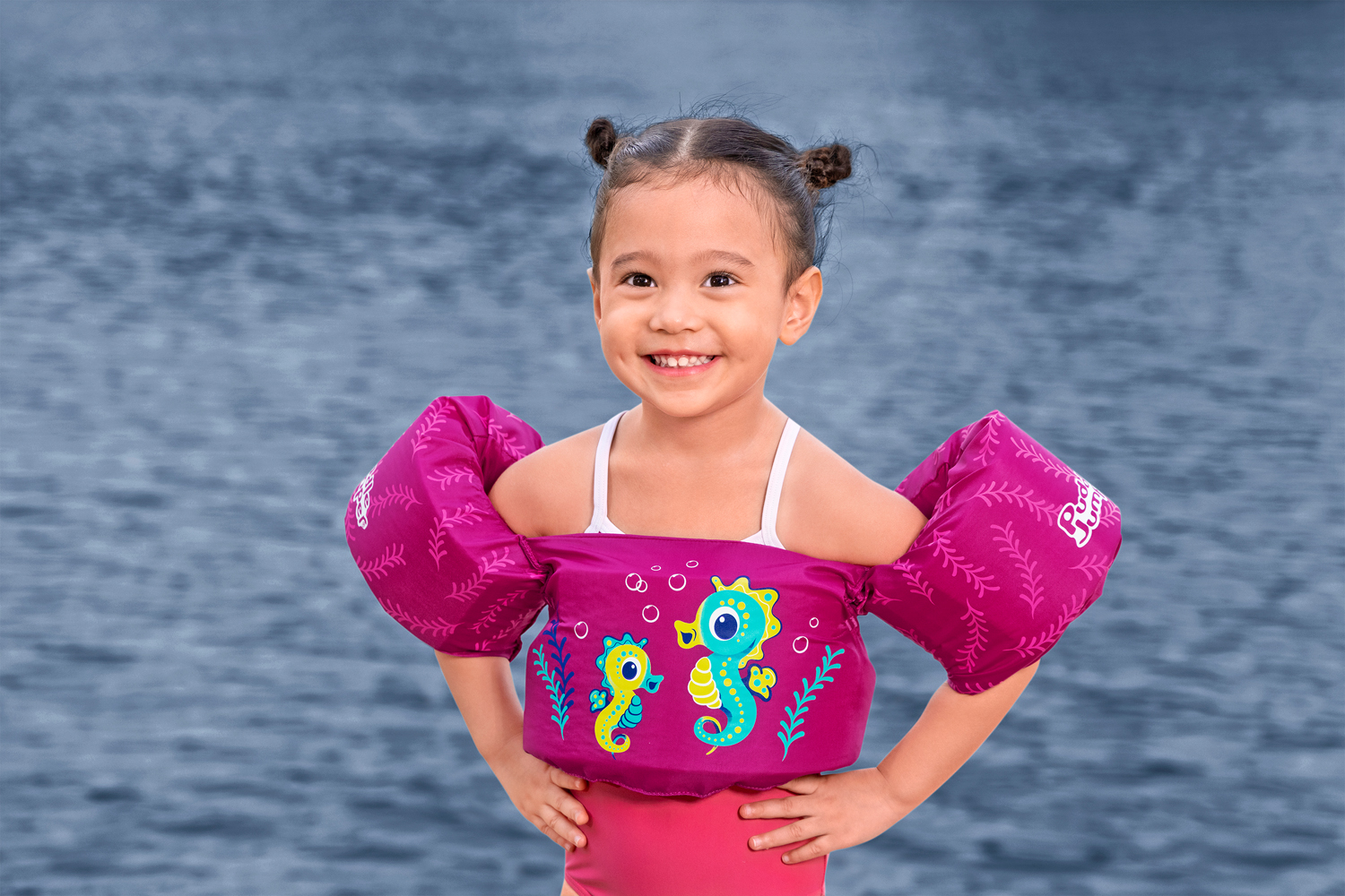 Puddle Jumper® Schwimmflügelweste Kleines Seepferdchen mit Textilbezug, 2-6 Jahre