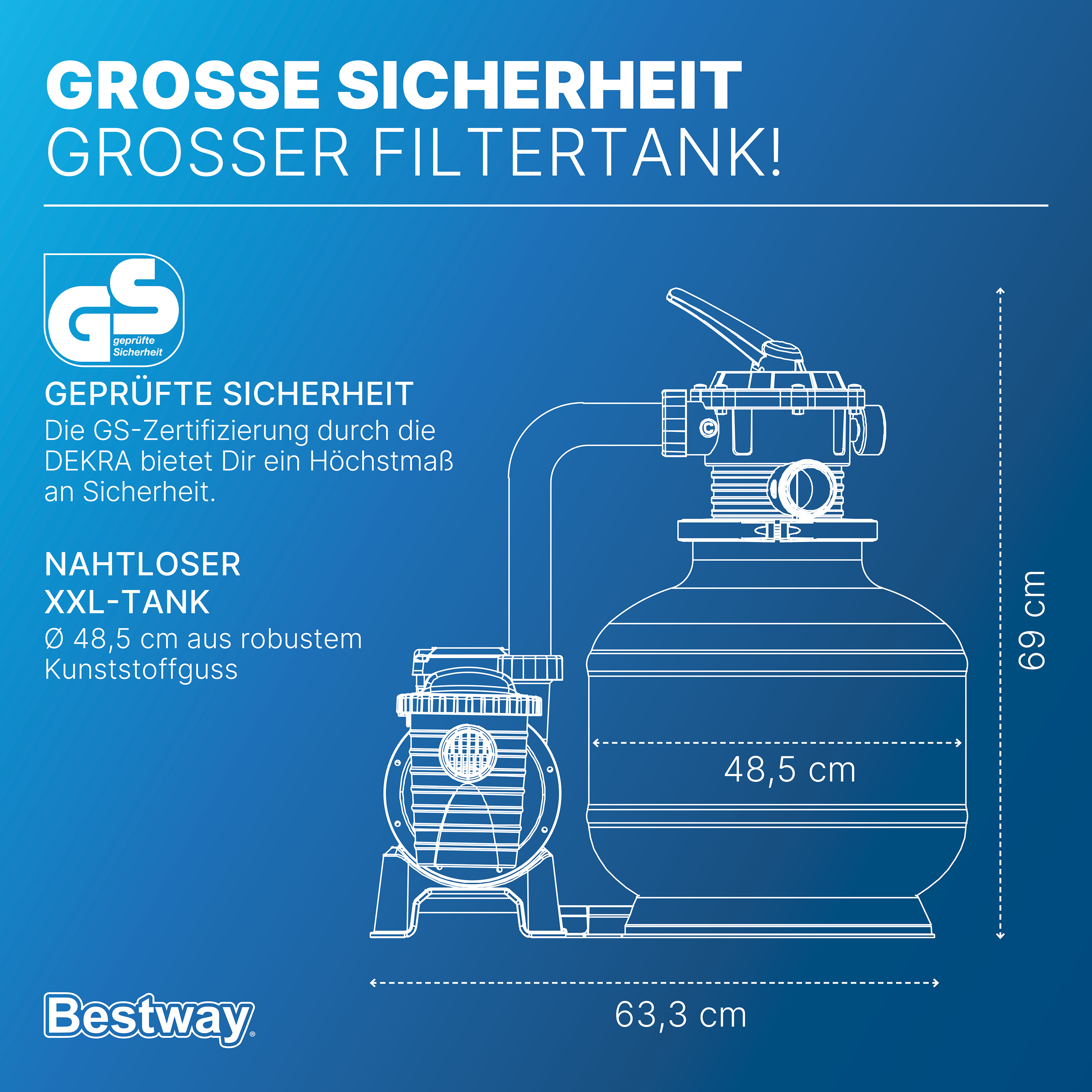 Sandfilteranlage mit Zeitschaltuhr 11.355 l/h, 500 W