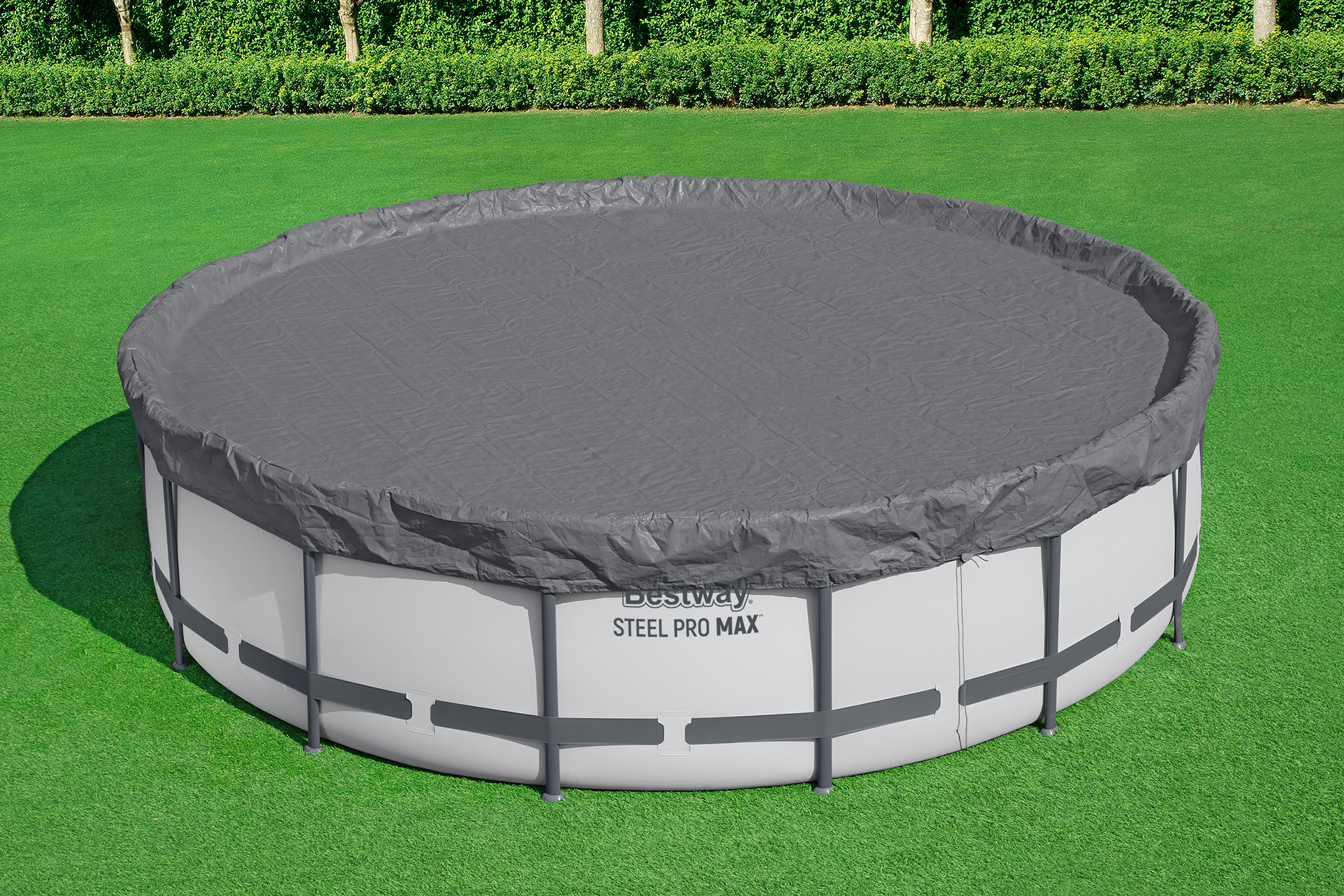 Winterfeste Premium Abdeckplane Ø 470 cm, grau, rund