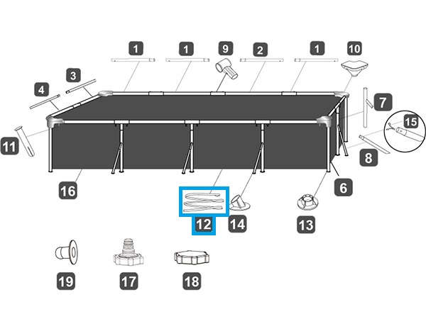 Bestway® Spare Part Bottom long belt for Deluxe Splash and Steel Pro™ frame pool 400 x 211 x 81 cm Bestway® Spare Part Bottom long belt for Deluxe Splash and Steel Pro™ frame pool 400 x 211 x 81 cm