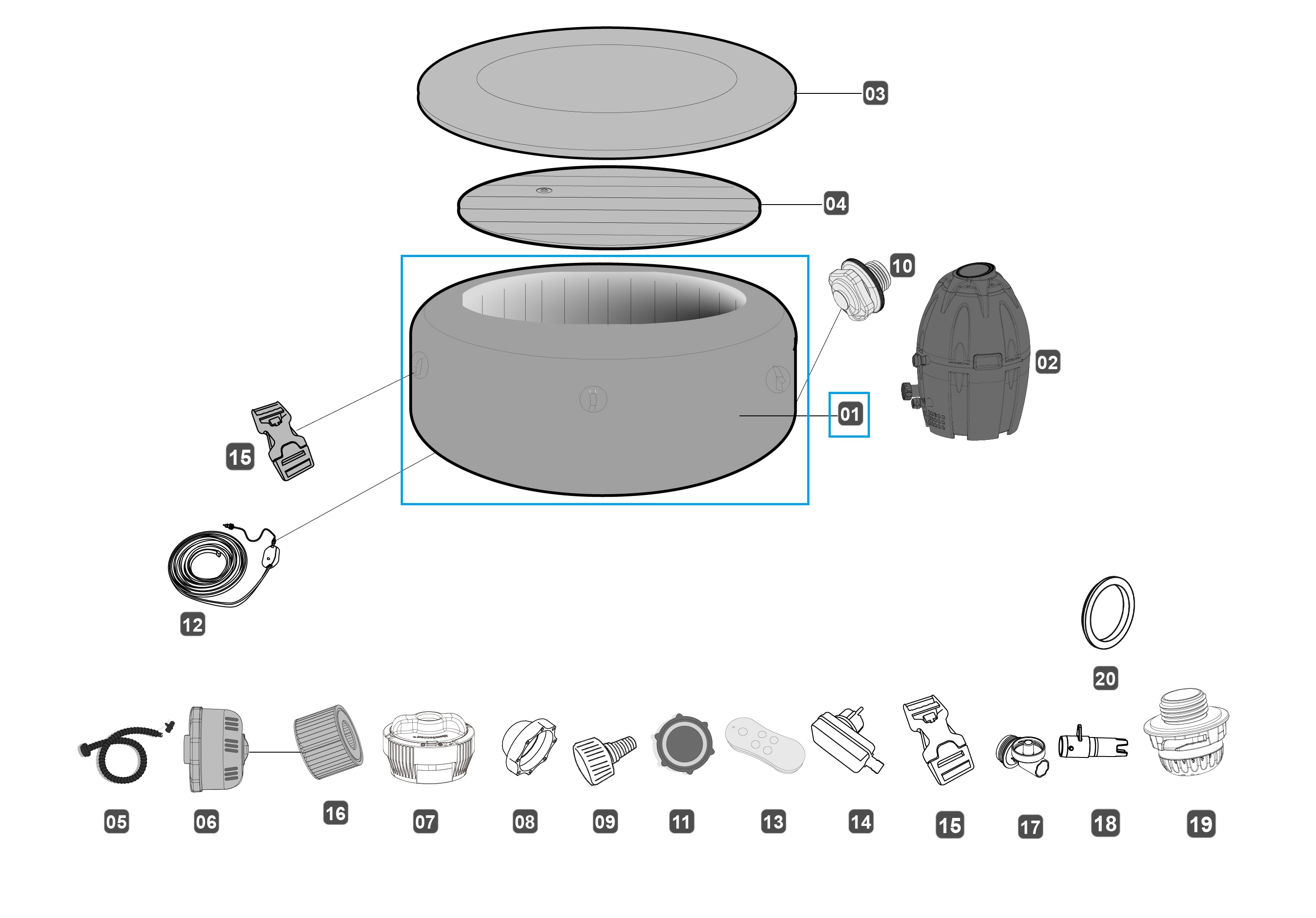Bestway® Spare Part Liner for Lay-Z-Spa™ Bali AirJet™ 180cm x 66cm Bestway® Spare Part Liner for Lay-Z-Spa™ Bali AirJet™ 180cm x 66cm