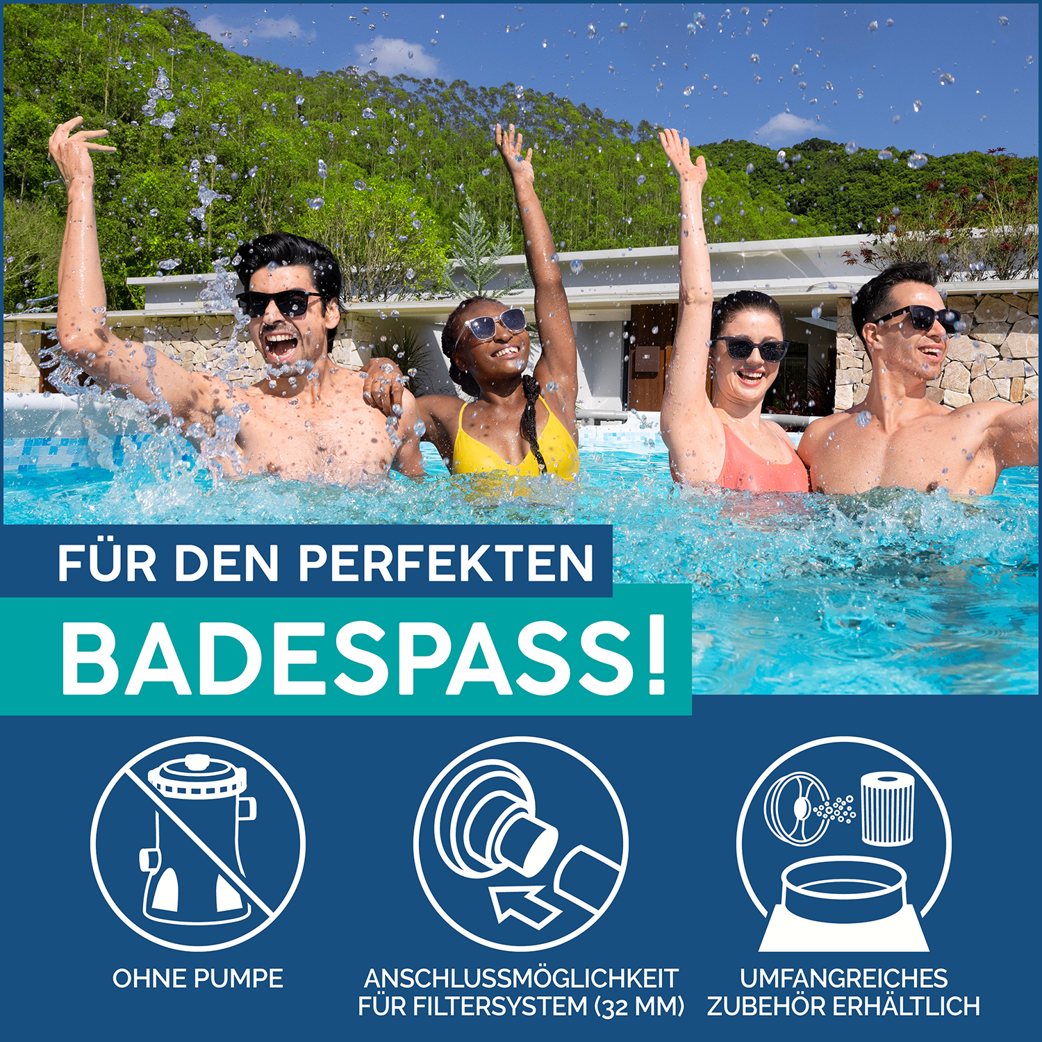 Power Steel 16'x10'x42"/4.88m x3.05m x1.07m Oval Pool
