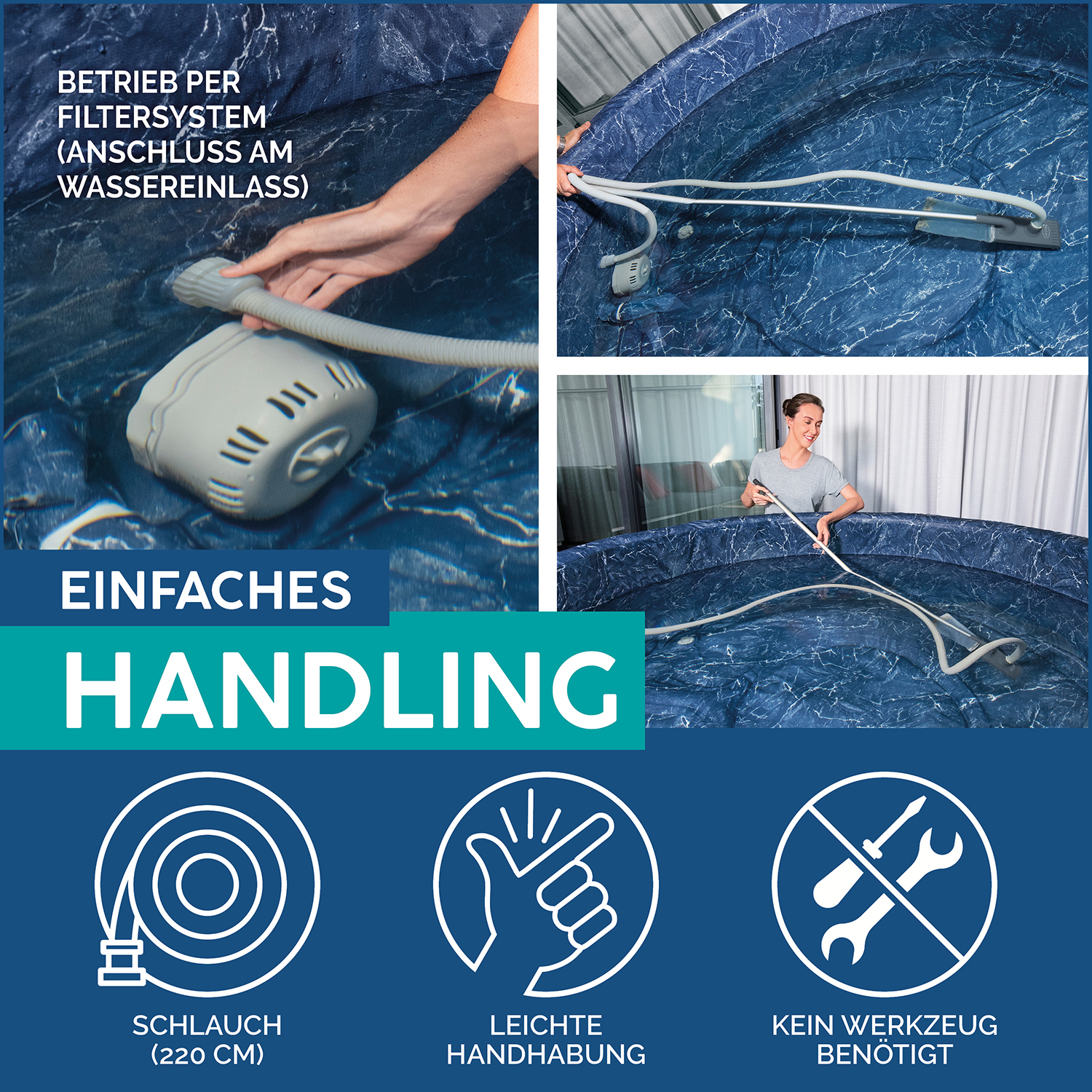 LAY-Z-SPA® Xtras pumpenbetriebener Whirlpoolsauger 150 cm