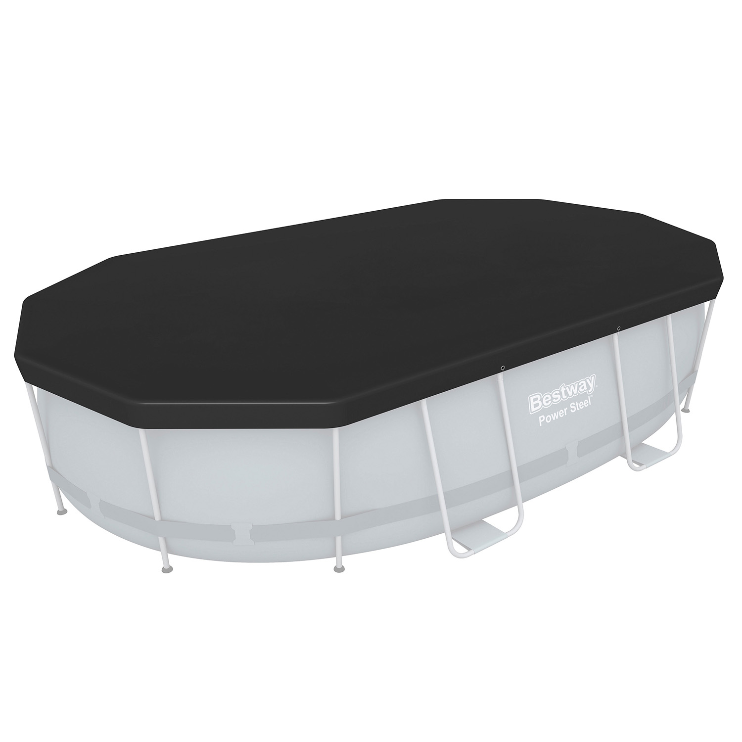 PVC-Abdeckplane 418 x 230 cm, schwarz, oval