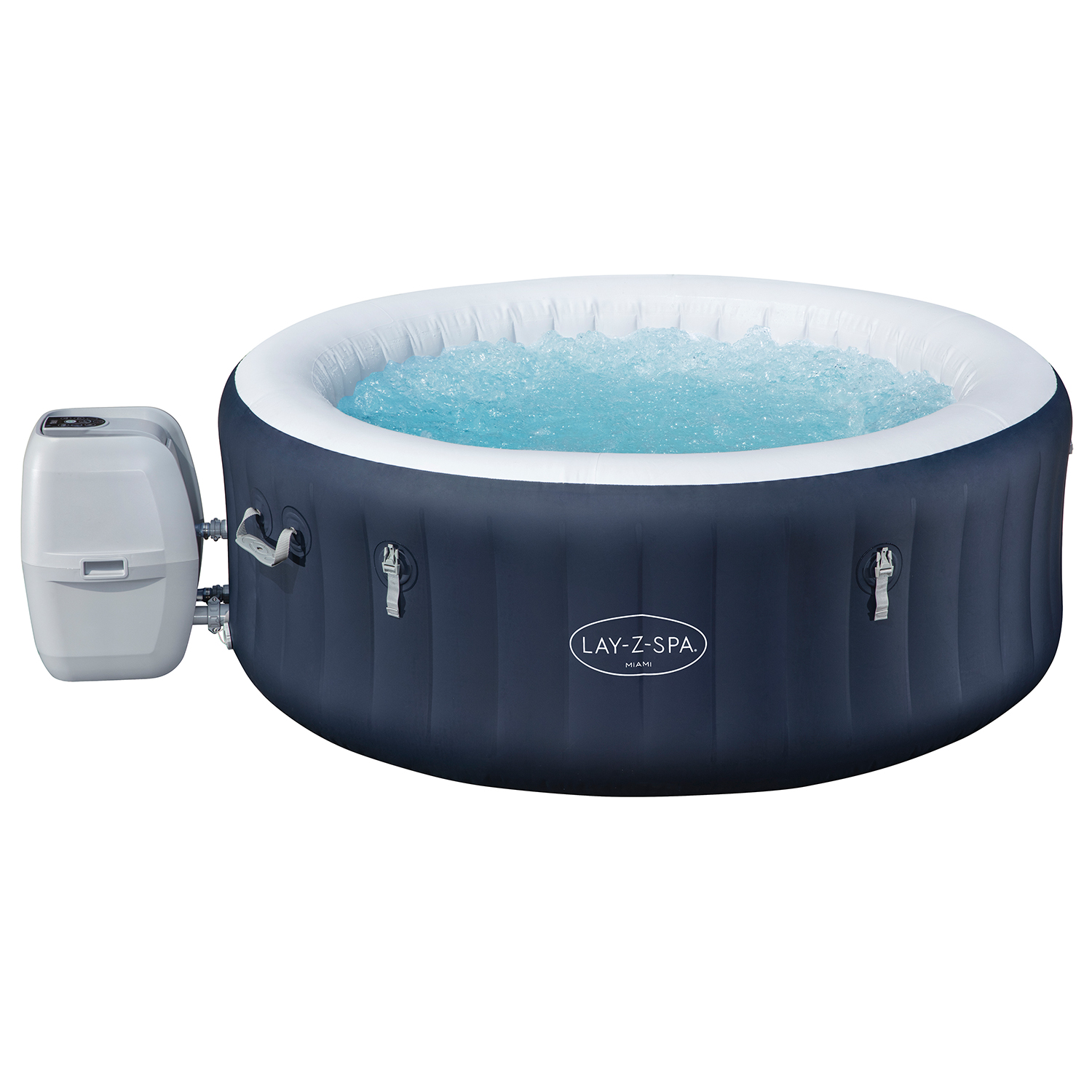LAY-Z-SPA® Energiespar-Whirlpool Miami AirJet™ für 4 Personen Ø 180 x 66 cm, Dunkelblau