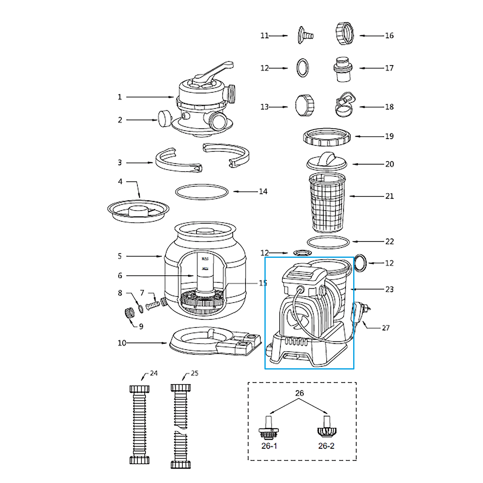 Bestway® Spare Part Motor for Flowclear™ sand filter unit  (8.327 l/h | GS)