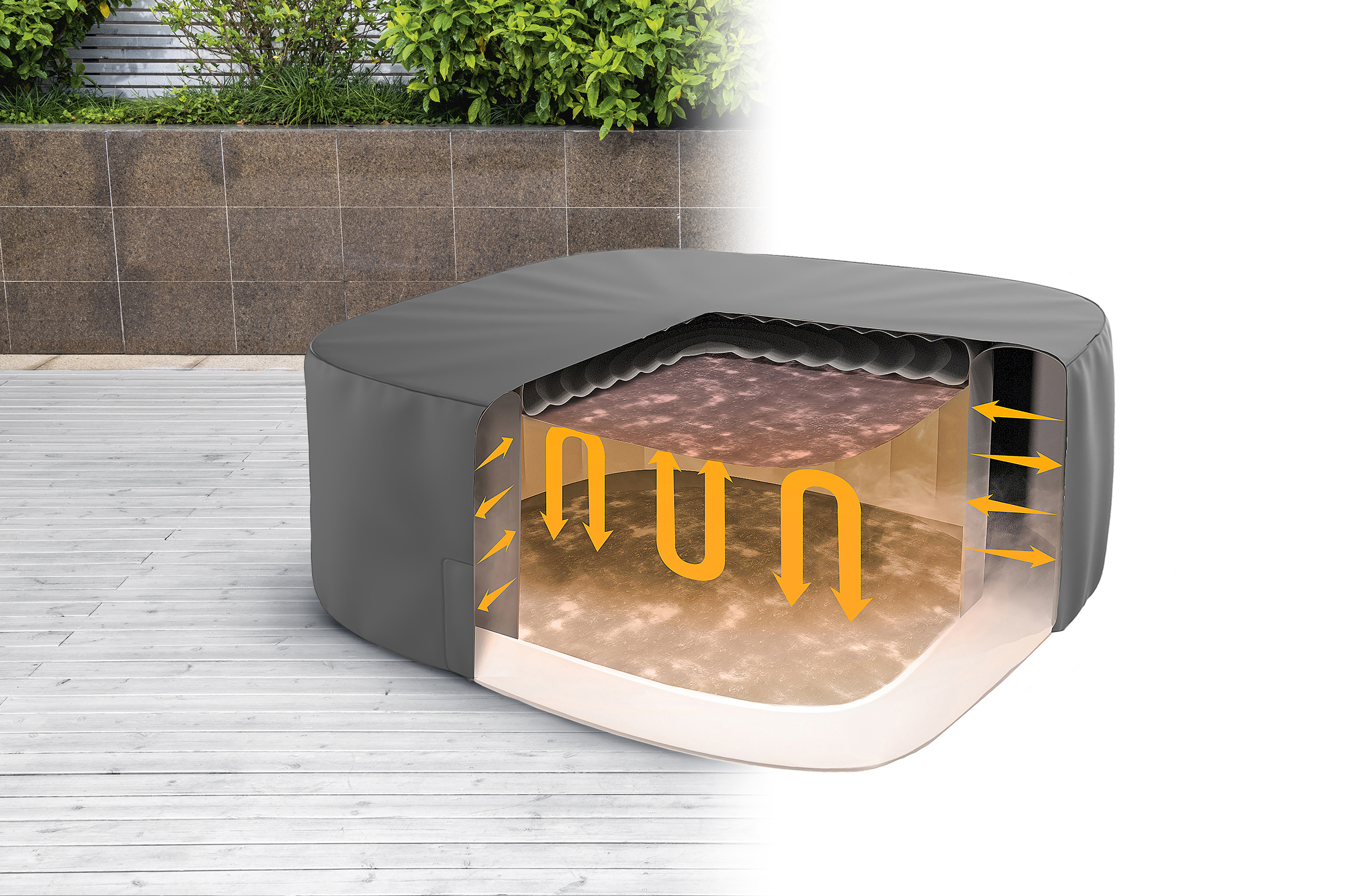 LAY-Z-SPA® Xtras EnergySense® Plus Thermo-Komplettabdeckung 230 x 230 x 71, eckig
