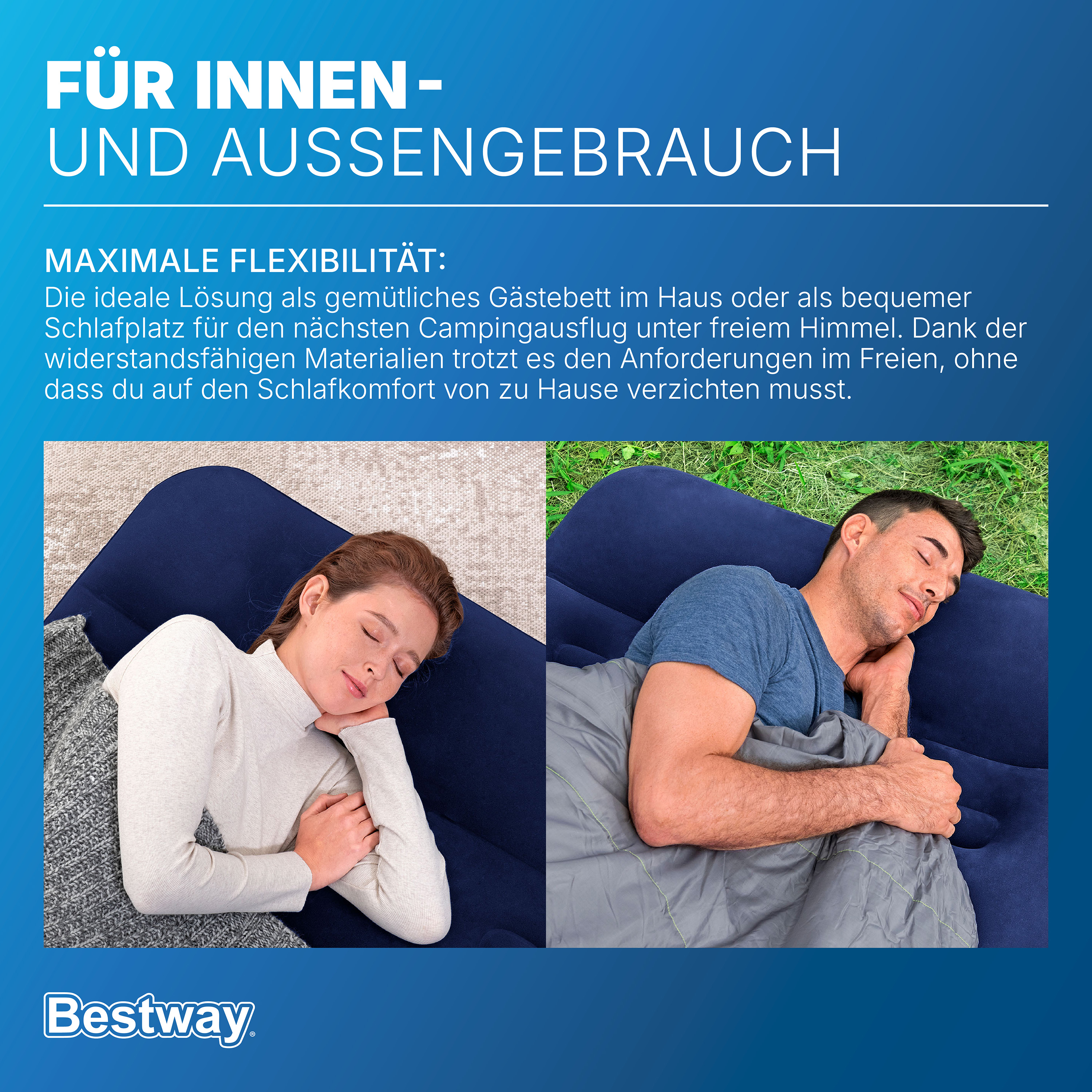 Single Luftbett mit integrierter Fußpumpe 188 x 99 x 28 cm