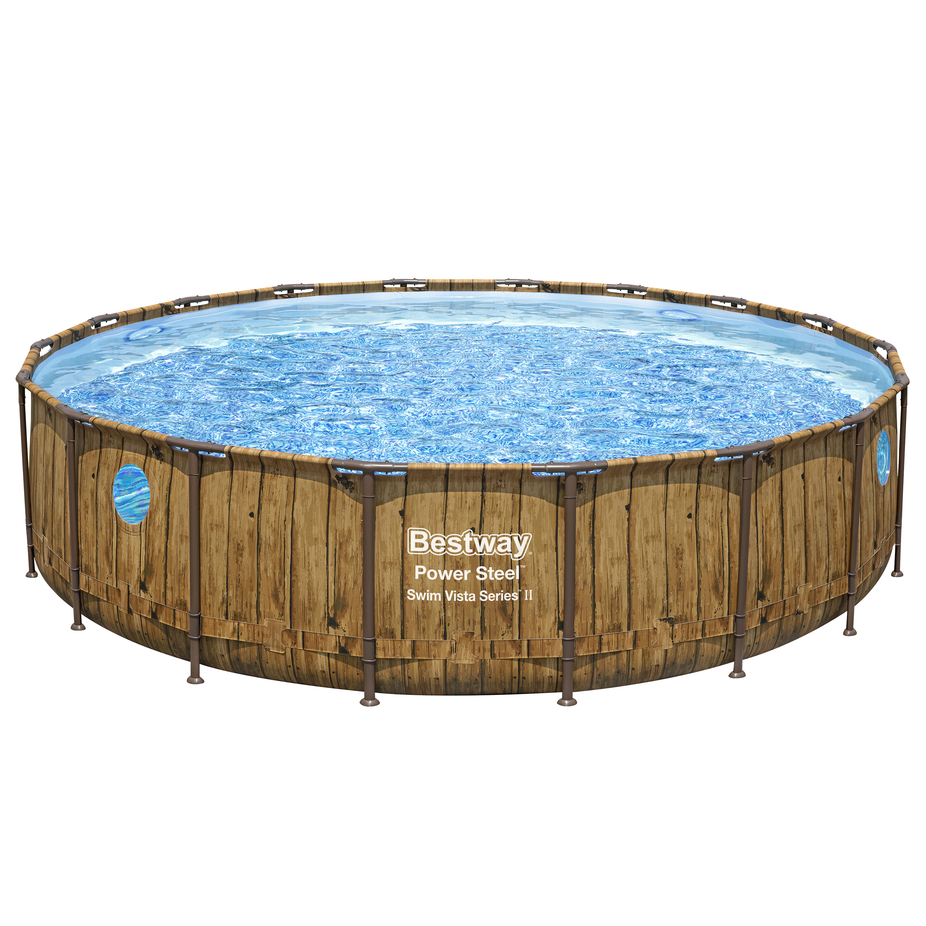 Power Steel™ Swim Vista Series™ Solo Pool ohne Zubehör Ø 549 x 122 cm, Holz-Optik (Pinie), rund
