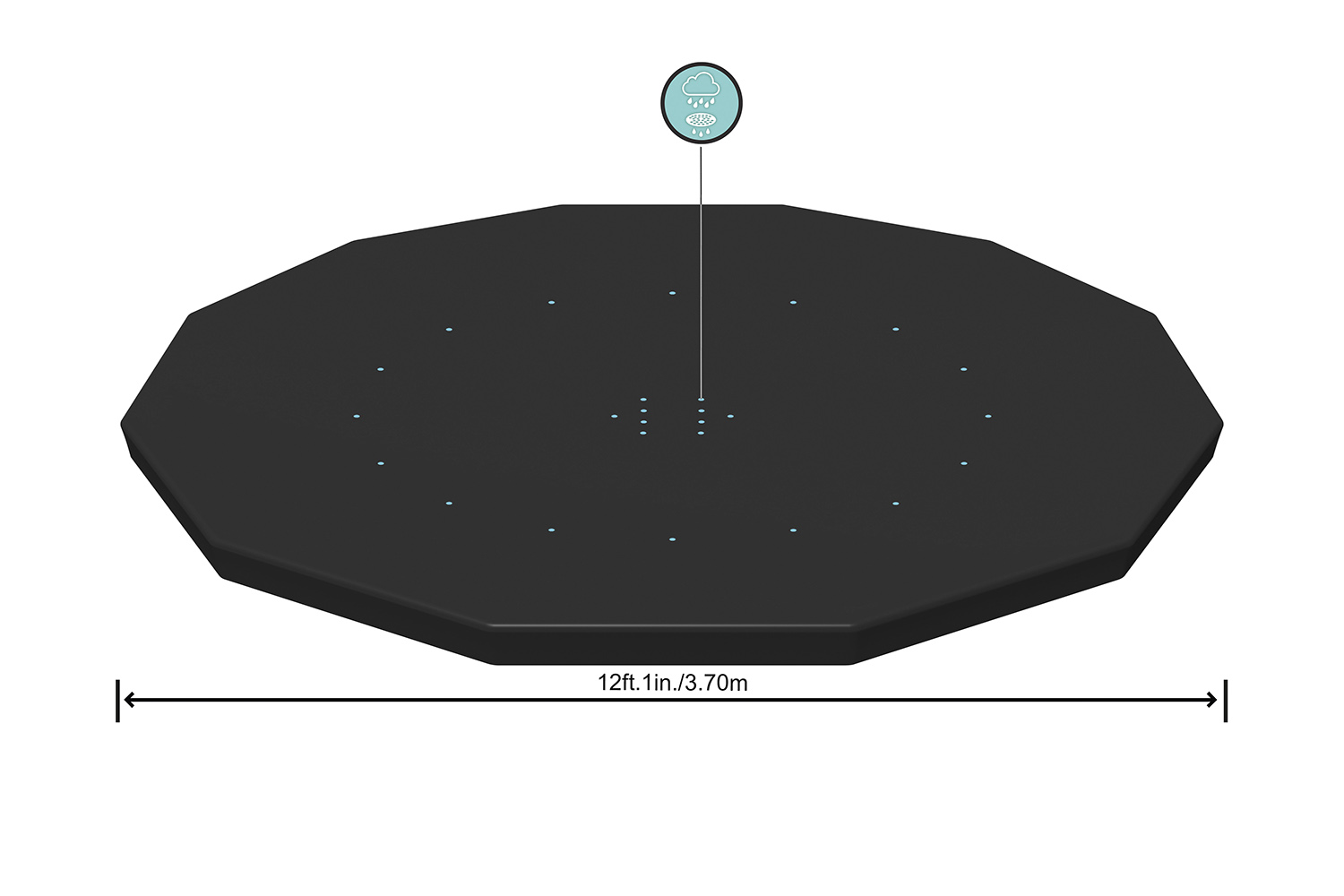 PVC-Abdeckplane Ø 370 cm, schwarz, rund PVC-Abdeckplane Ø 370 cm, schwarz, rund