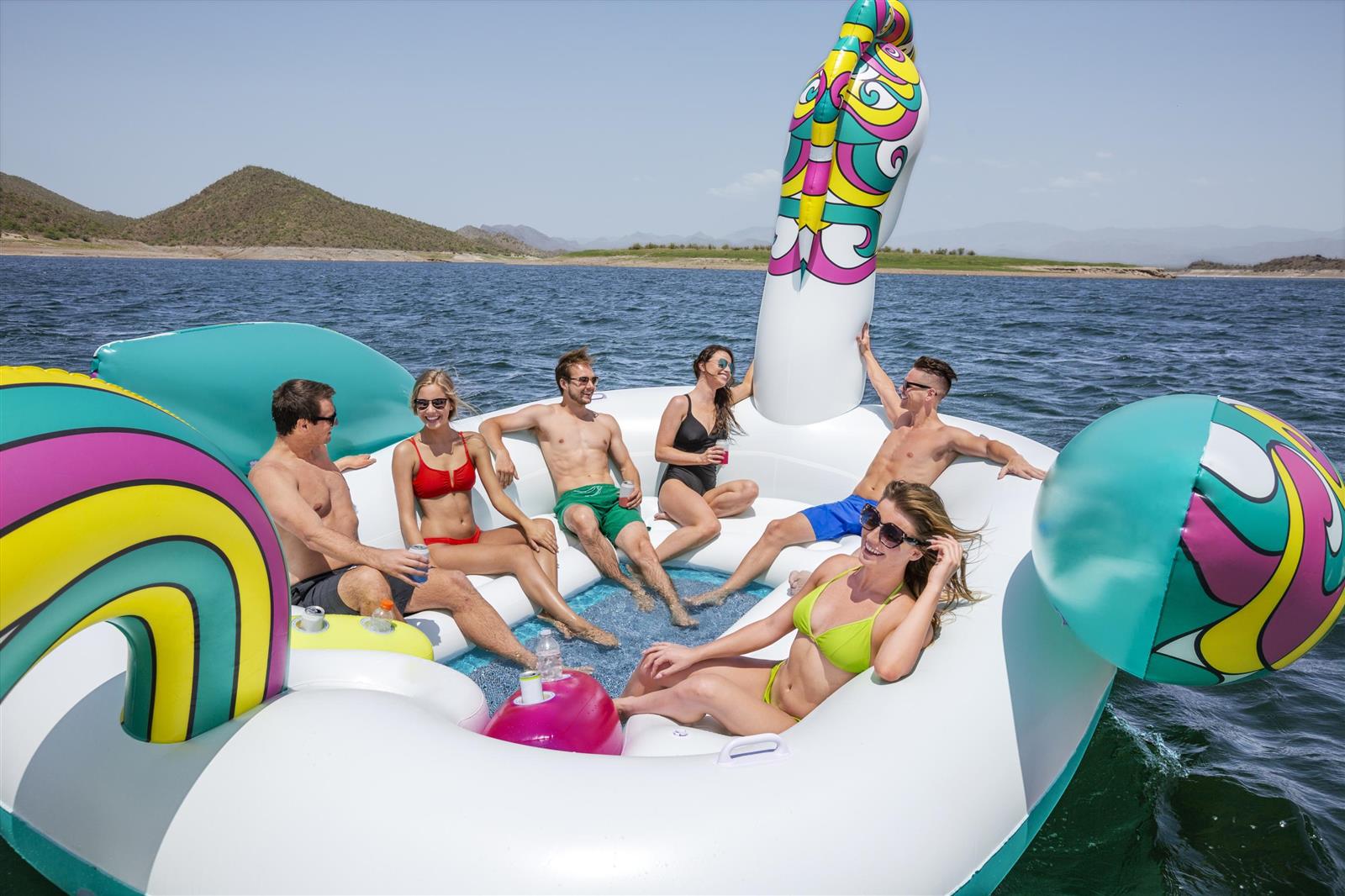 6-Personen-Badeinsel Einhorn 590 x 404 cm