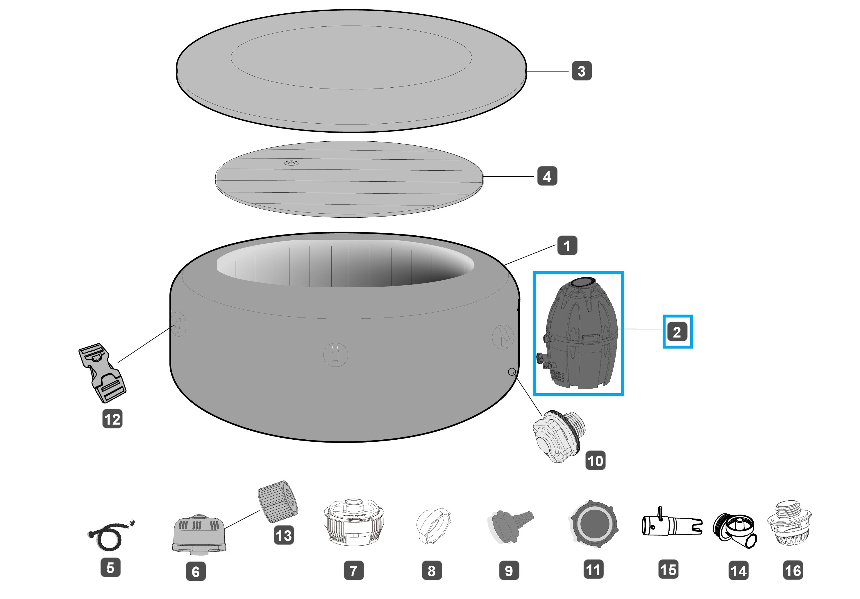 Bestway® Spare Part Spa pump (grey) Bestway® Spare Part Spa pump (grey)