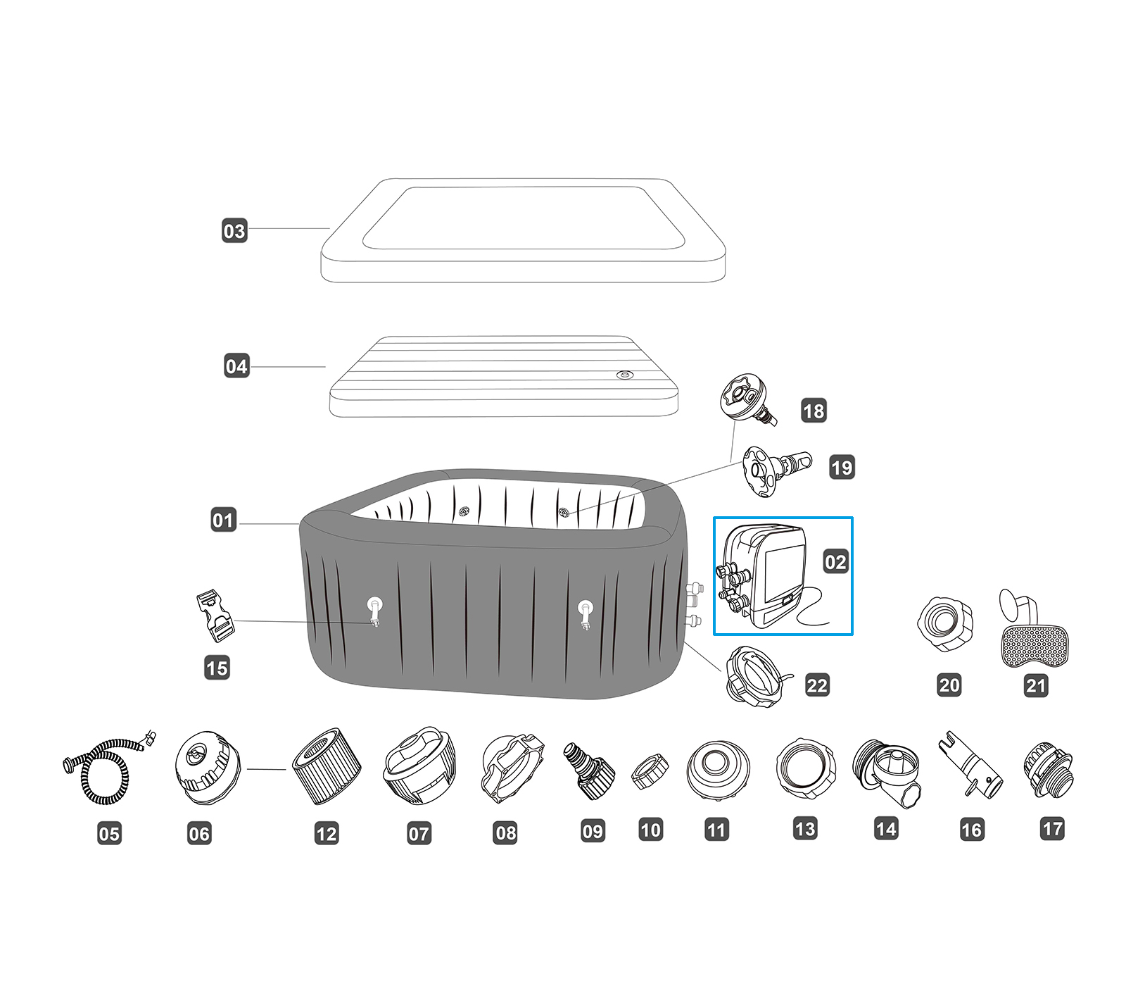 Bestway® Spare Part Lay-Z-Spa® HydrojetPro Spa Heater with WIFI (EU)