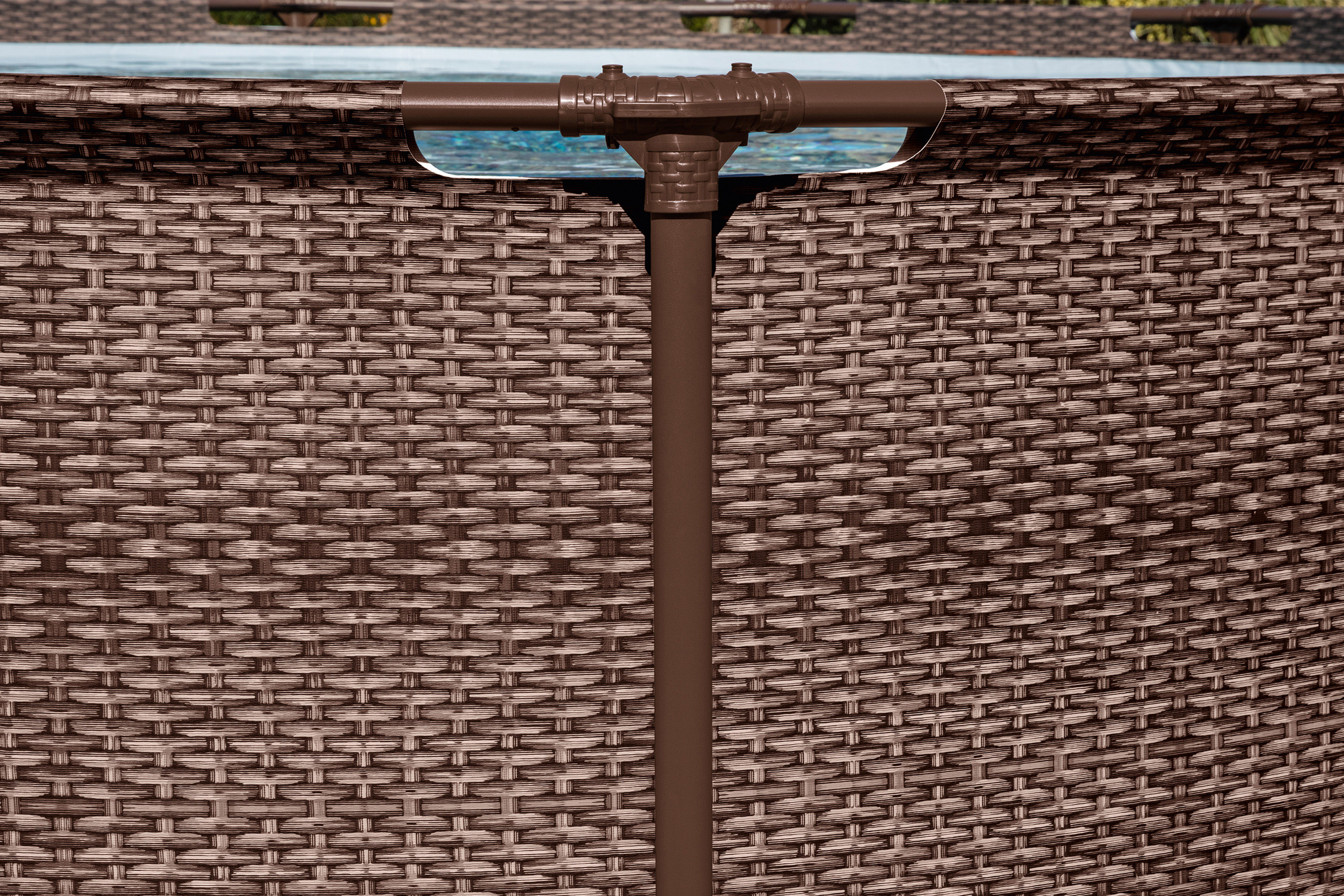 Steel Pro MAX™ Frame Pool Set mit Filterpumpe Ø 366 x 100 cm, Rattan-Optik (Schokobraun), rund