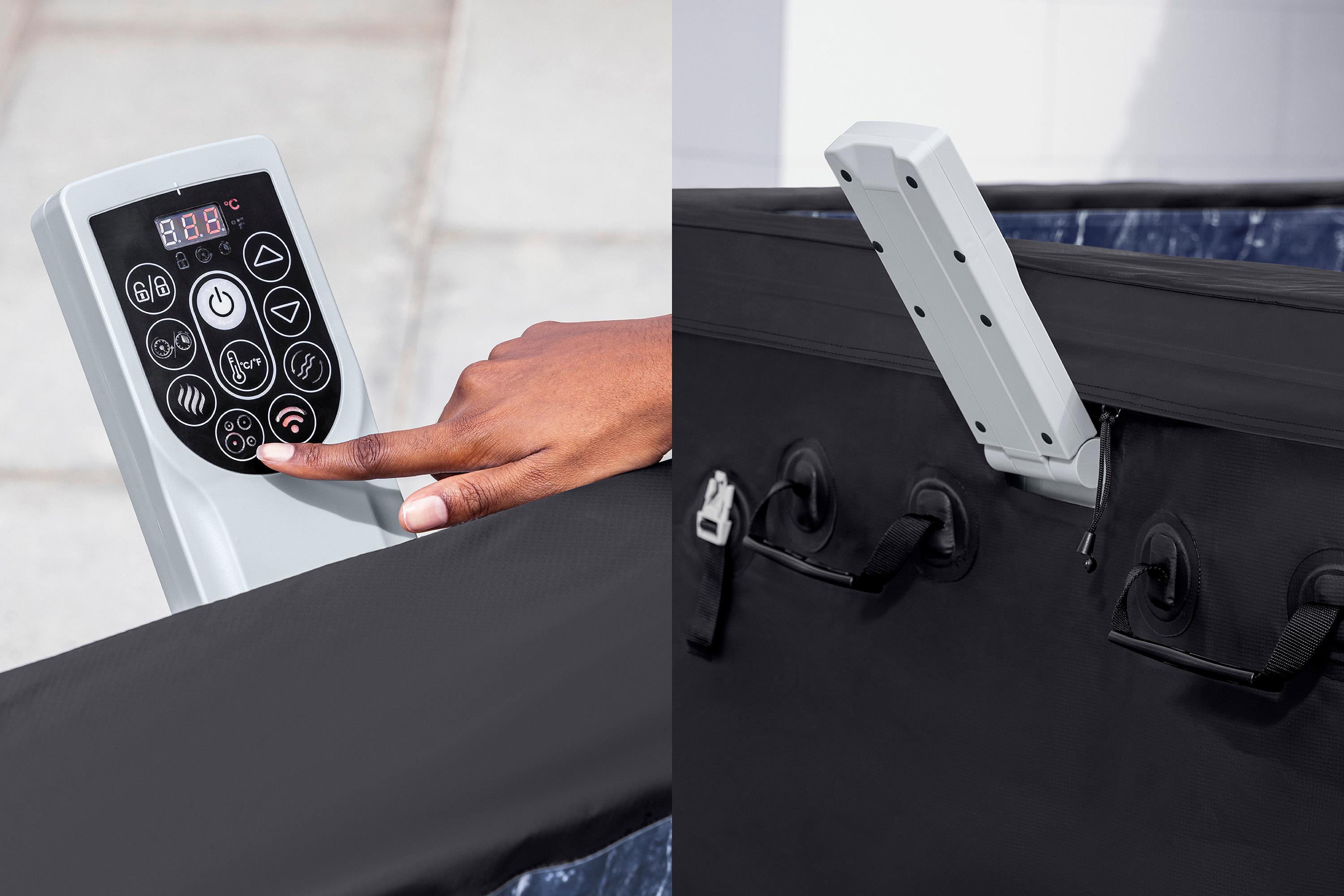 LAY-Z-SPA® ThermaCore™ Energiespar Whirlpool Stockholm AirJet™ mit App Steuerung, für 6 Personen, 164 x 164 x 65 cm, eckig