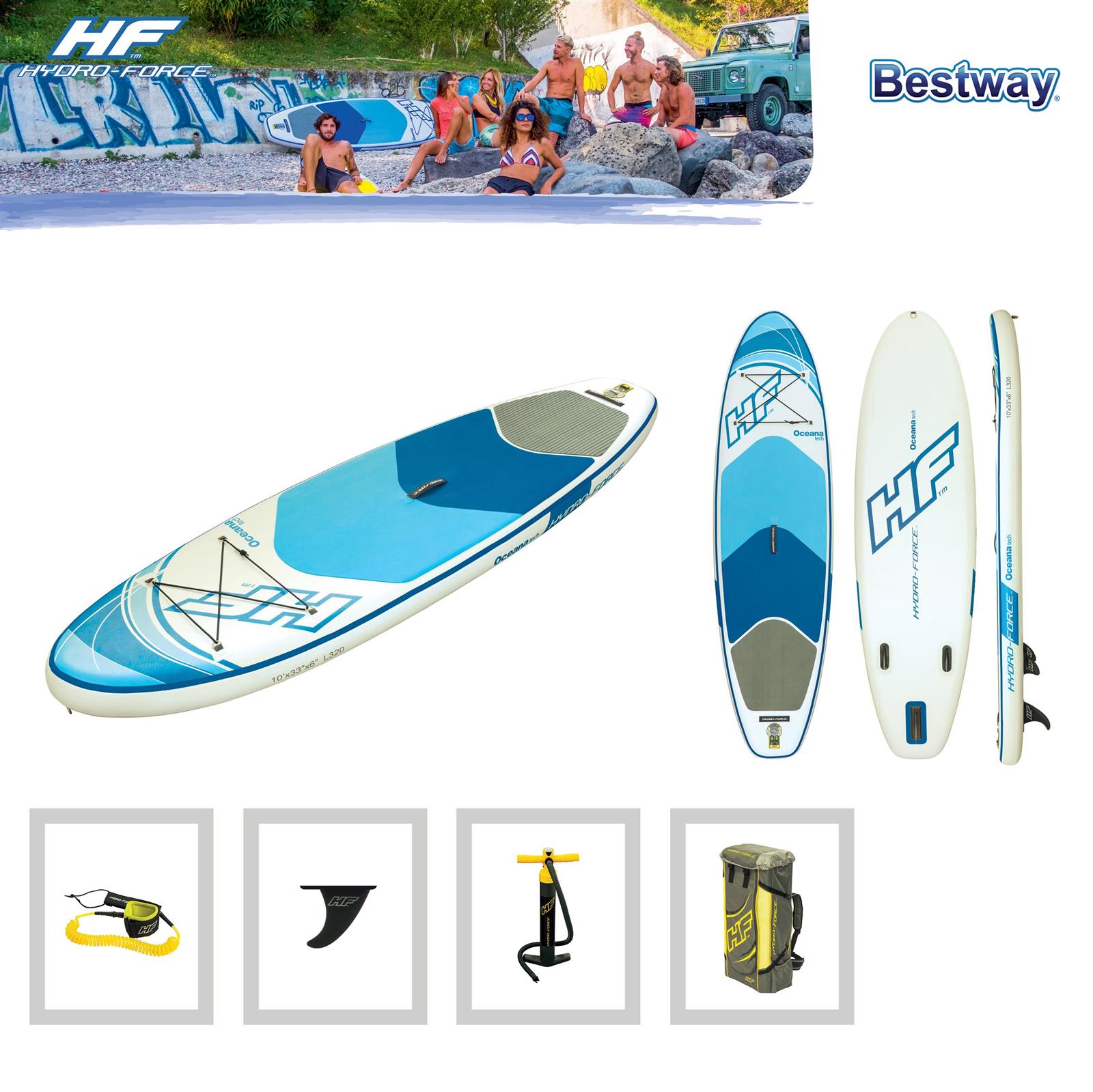Bestway® Hydro Force® SUP Allround Board-Set Oceana Tech™ 305 x 84 x 15 cm