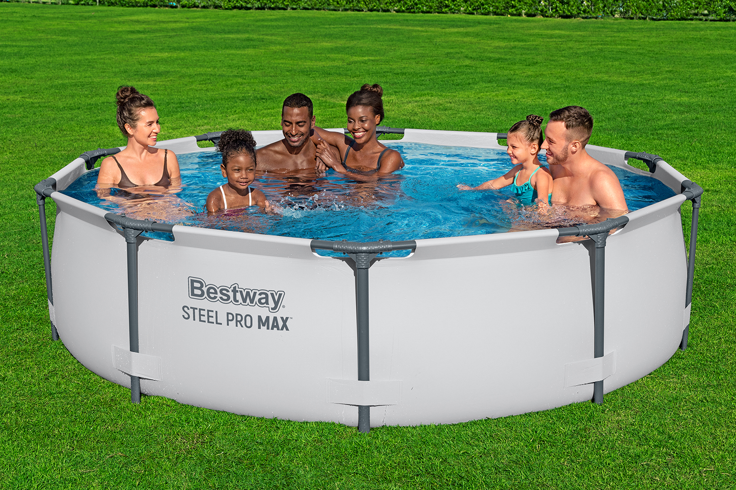 Steel Pro MAX™ Frame Pool ohne Pumpe Ø 305 x 76 cm, lichtgrau, rund
