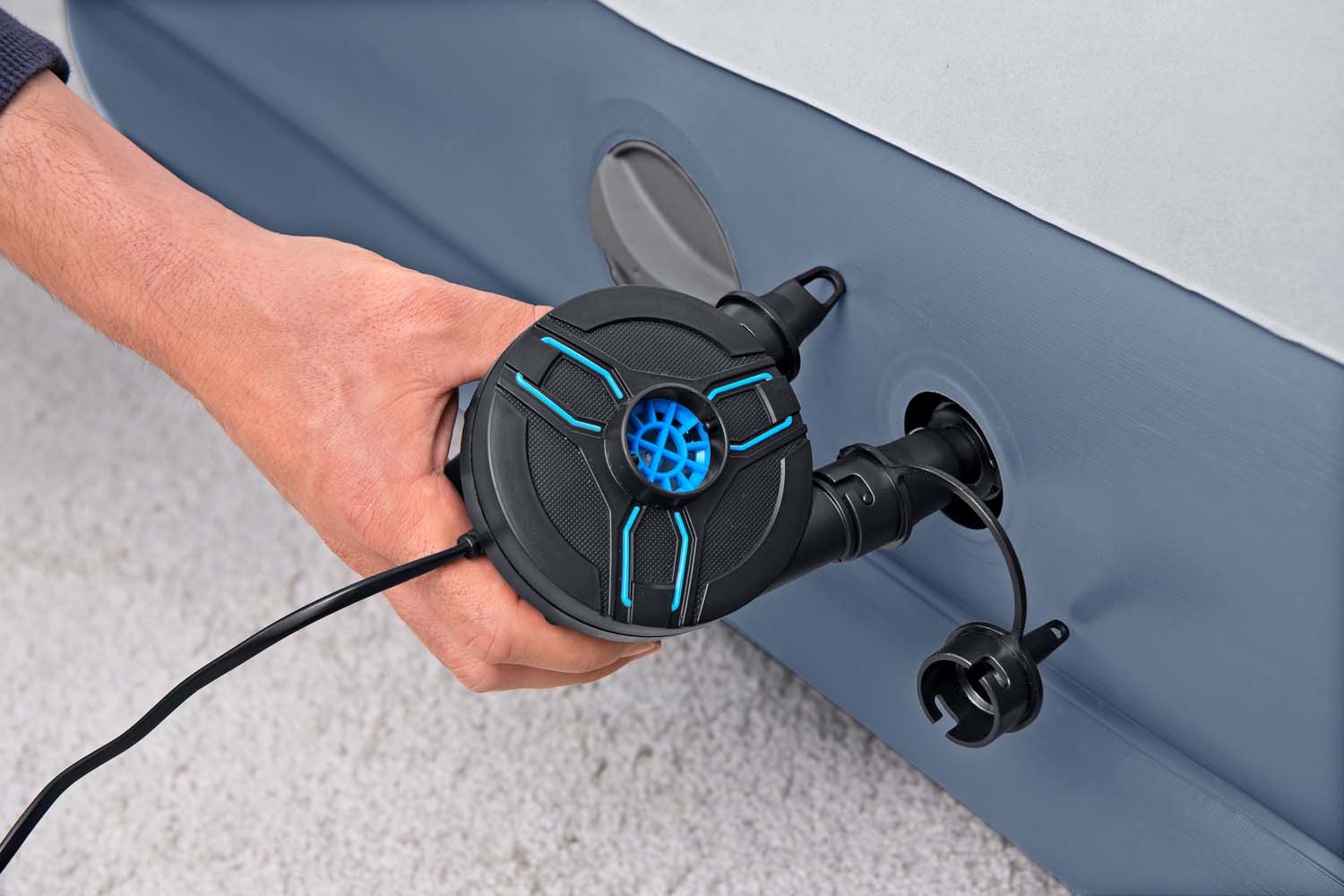 TriTech™ Doppelluftbett mit mobiler, akkubetriebener Elektropumpe 203 x 152 x 36 cm
